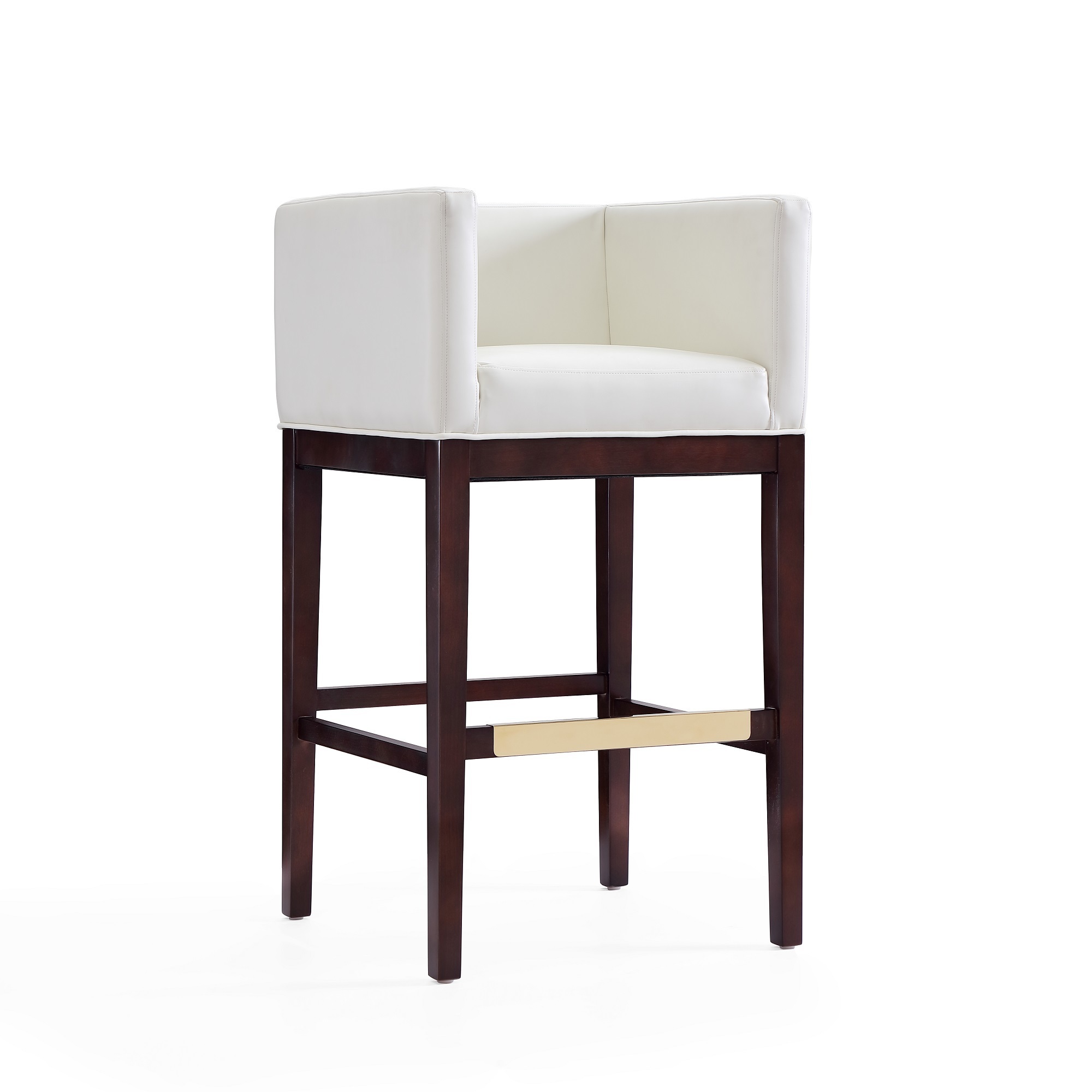 Manhattan Comfort, Kingsley 38Inch Ivory Beech Wood Stool, Primary Color Ivory, Included (qty.) 1 Model BS012