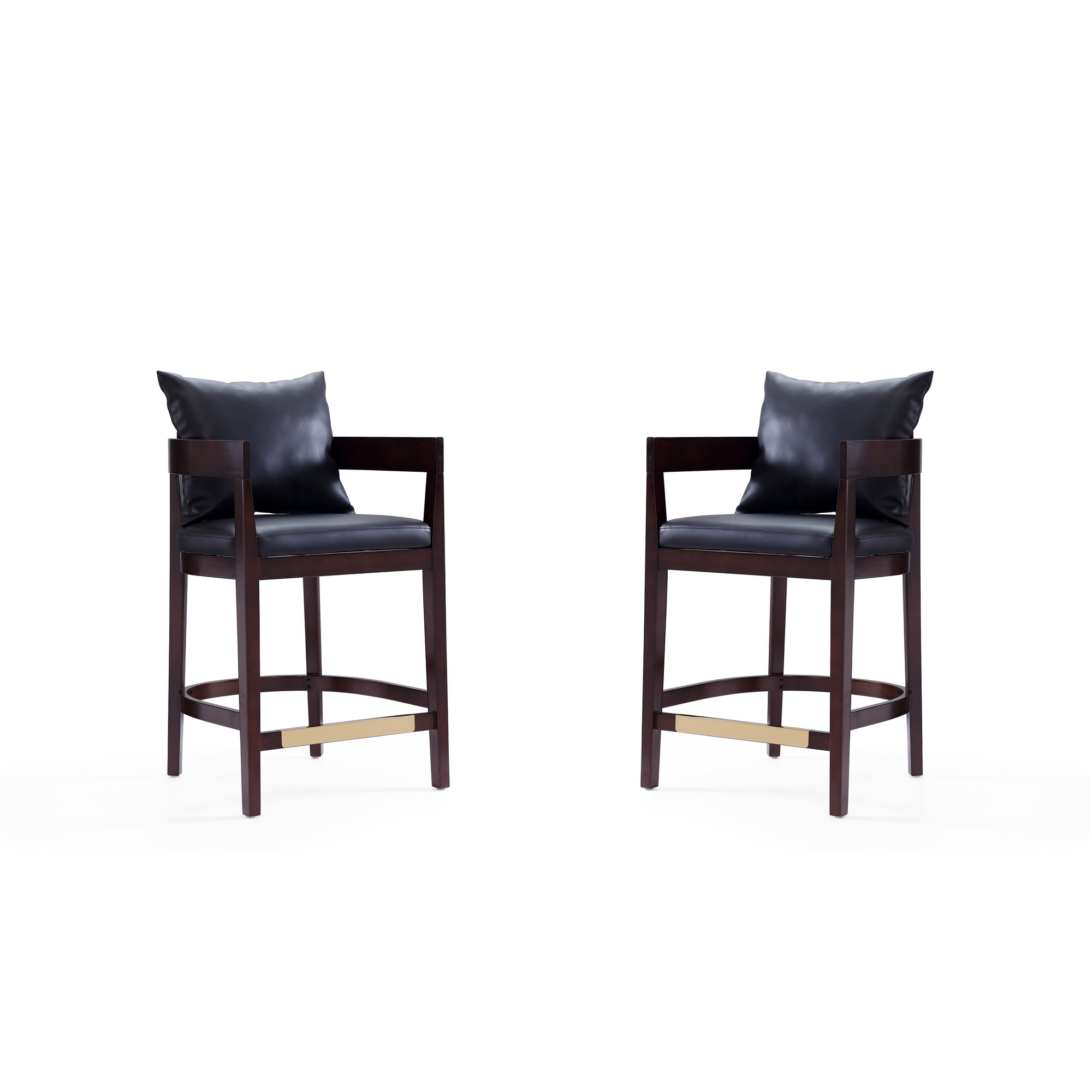 Manhattan Comfort, Ritz 34Inch Black Beech Wood Stool Set of 2 Primary Color Black, Included (qty.) 2 Model 2-CS006