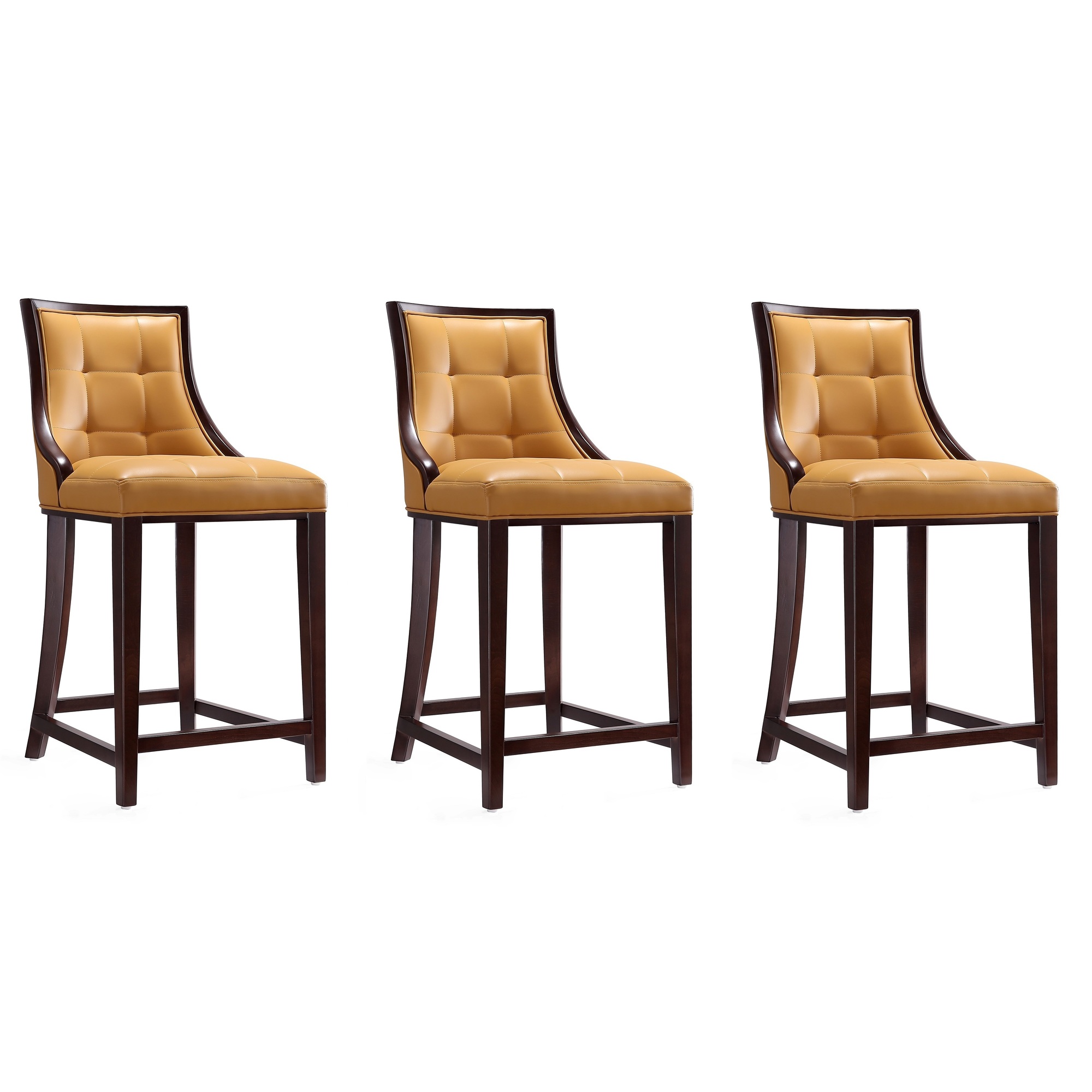 Manhattan Comfort, Fifth Ave 39.5Inch Camel Beech Wood Stool Set of 3 Primary Color Camel, Included (qty.) 3 Model 3-CS012