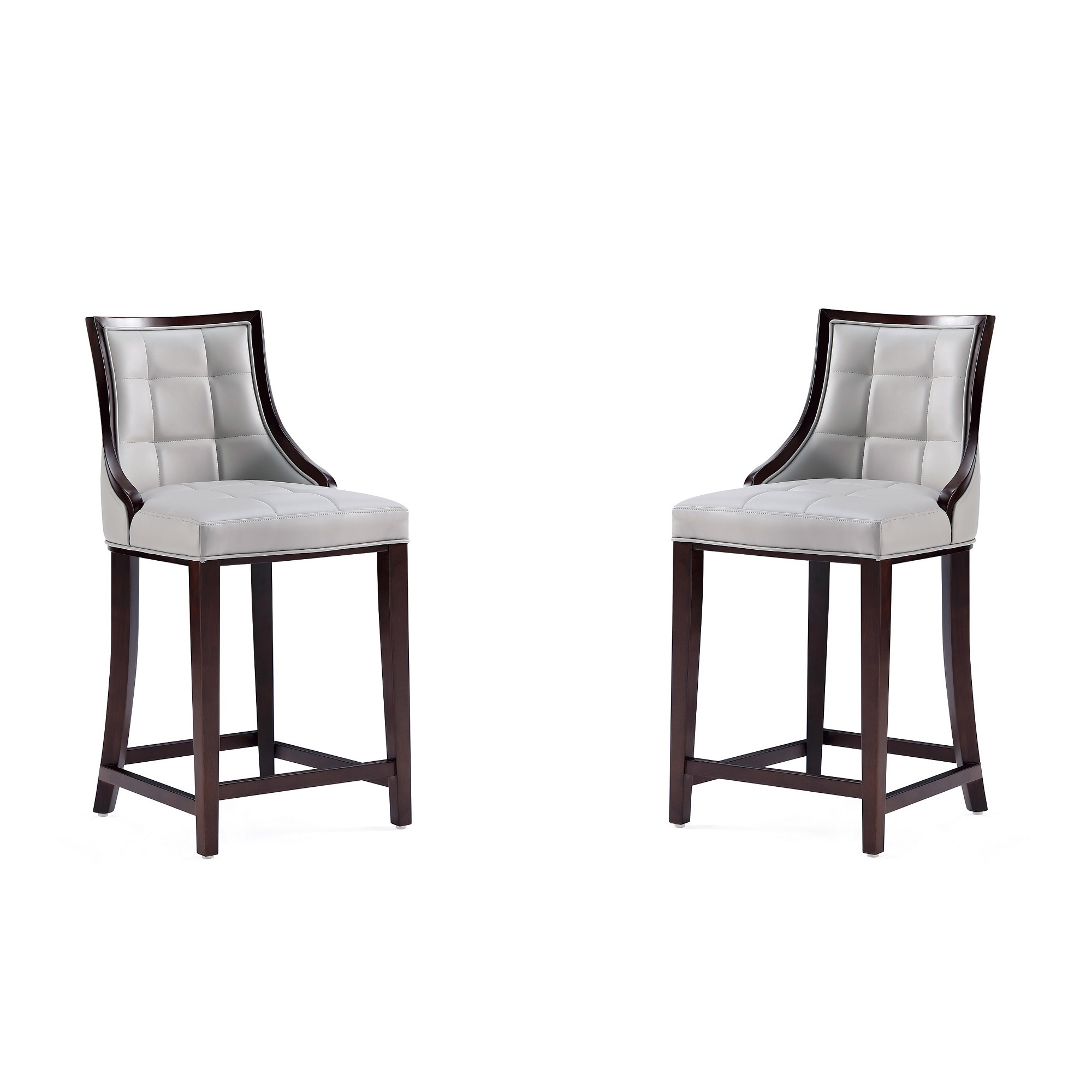 Manhattan Comfort, Fifth Ave Faux Leather Tall Stool Lt Grey Set of 2 Primary Color Gray, Included (qty.) 2 Model 2-CS012