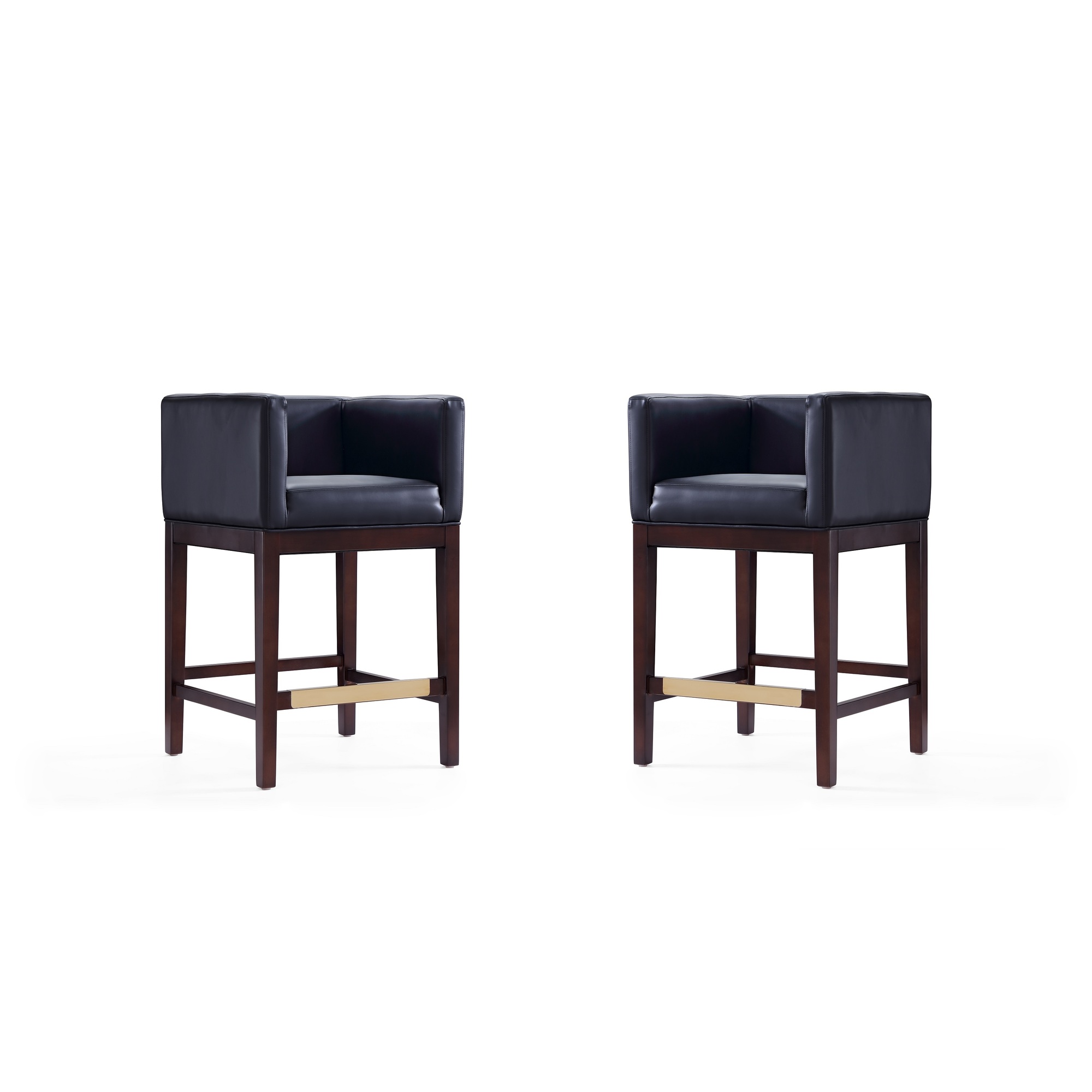 Manhattan Comfort, Kingsley 34Inch Black Beech Wood Stool Set of 2 Primary Color Black, Included (qty.) 2 Model 2-CS005