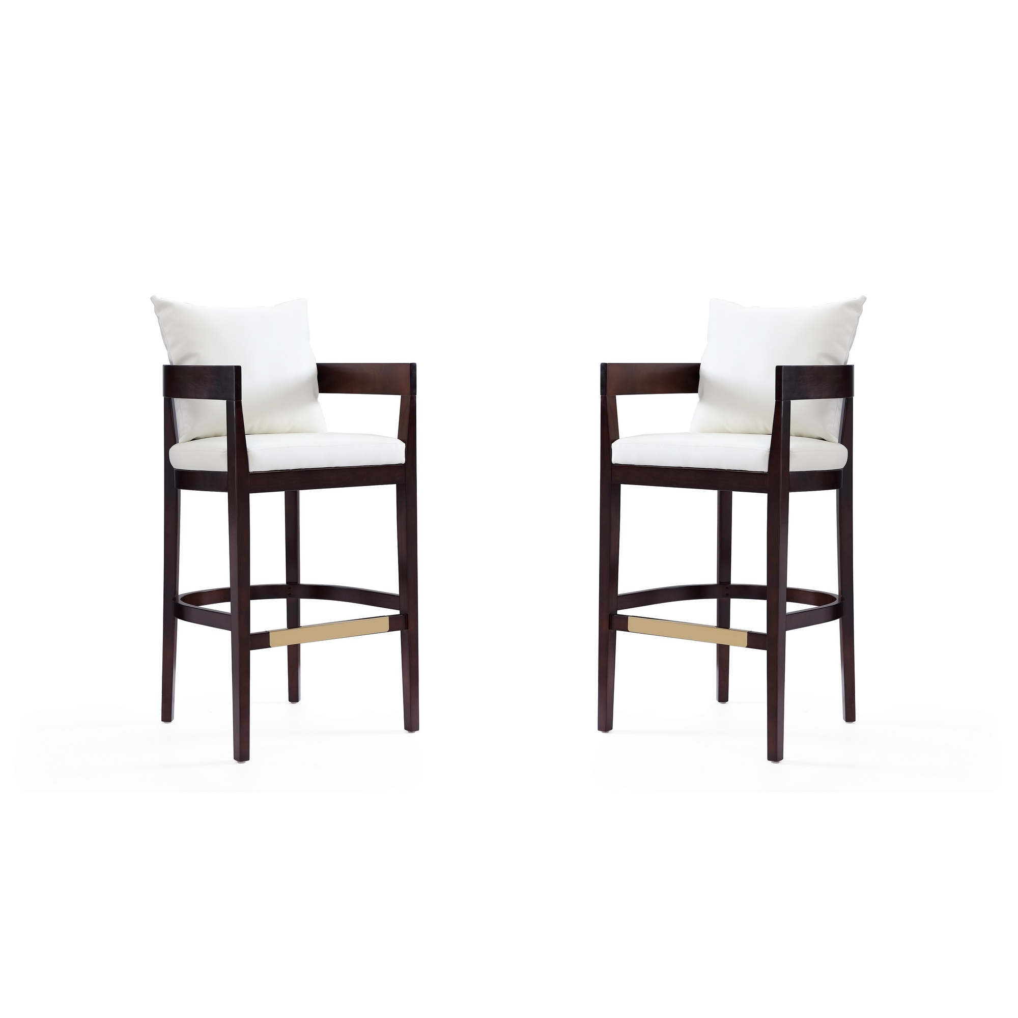 Manhattan Comfort, Ritz 38Inch Ivory Beech Wood Stool Set of 2 Primary Color Ivory, Included (qty.) 2 Model 2-BS013