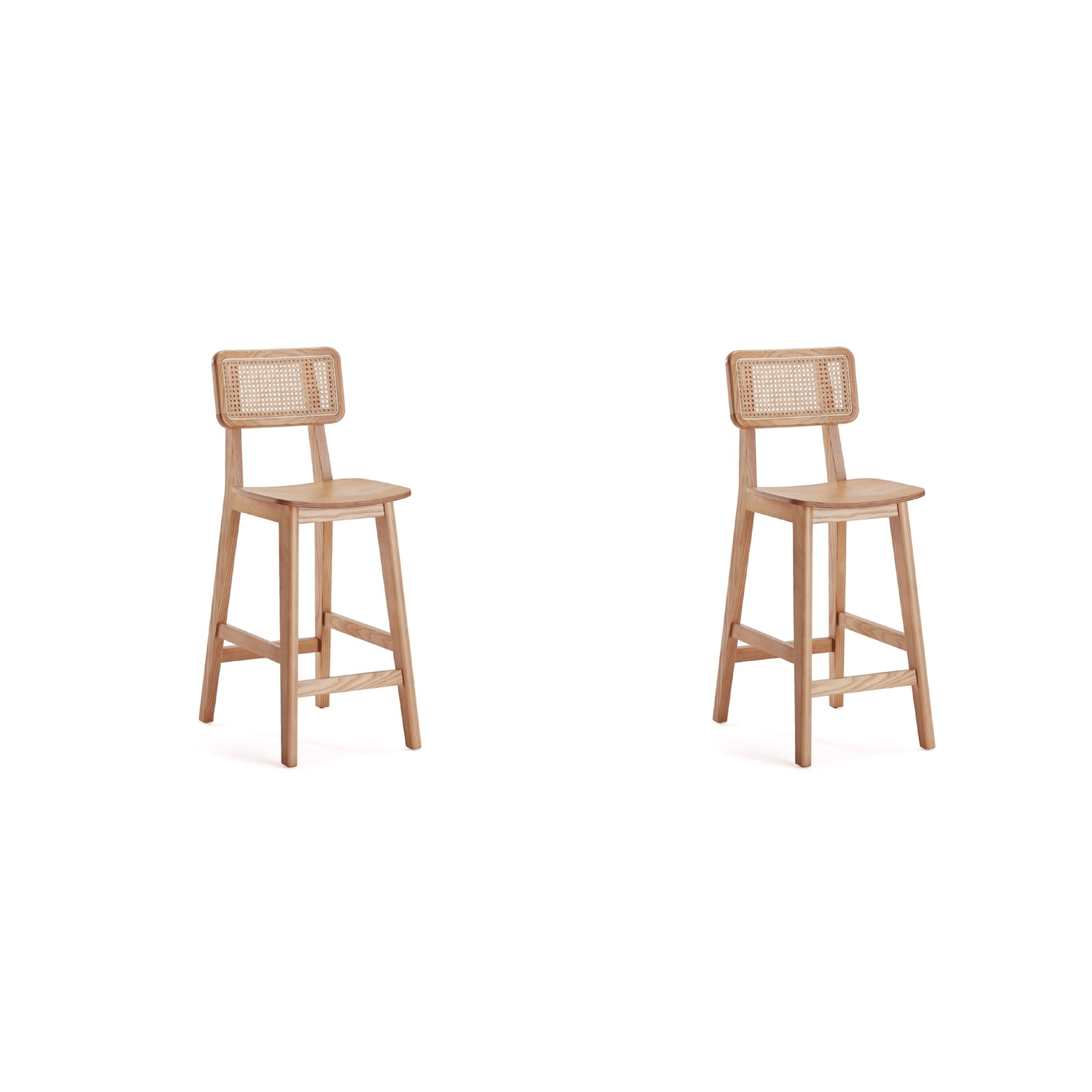 Manhattan Comfort, Versailles Counter Stool in Nature Cane - Set of 2 Primary Color Natural, Included (qty.) 2 Model 2-CSCA01
