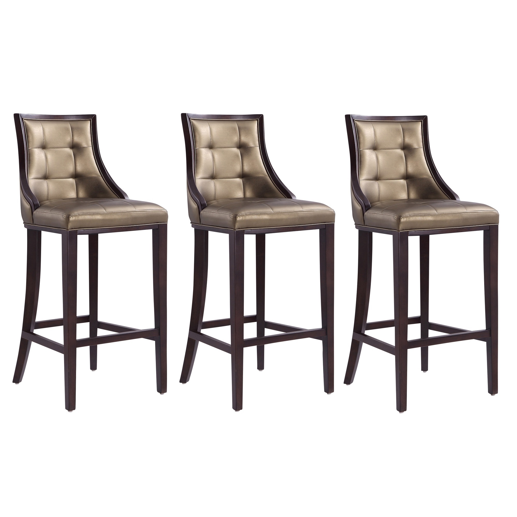 Manhattan Comfort, Fifth Ave 45Inch Bronze Beech Wood Stool Set of 3 Primary Color Bronze, Included (qty.) 3 Model 3-BS007