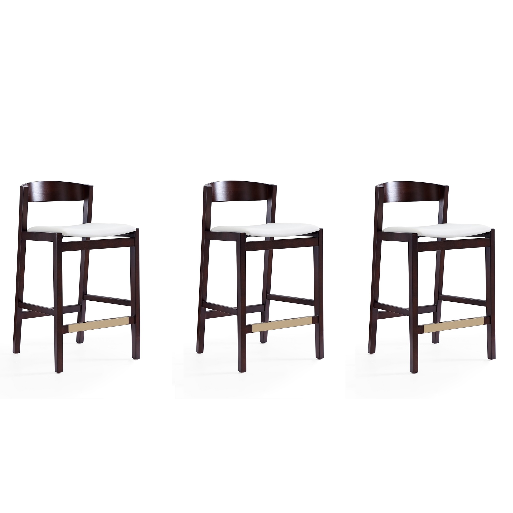 Manhattan Comfort, Klismos 36.75Inch Ivory Beech Wood Stool Set of 3 Primary Color Ivory, Included (qty.) 3 Model 3-CS007