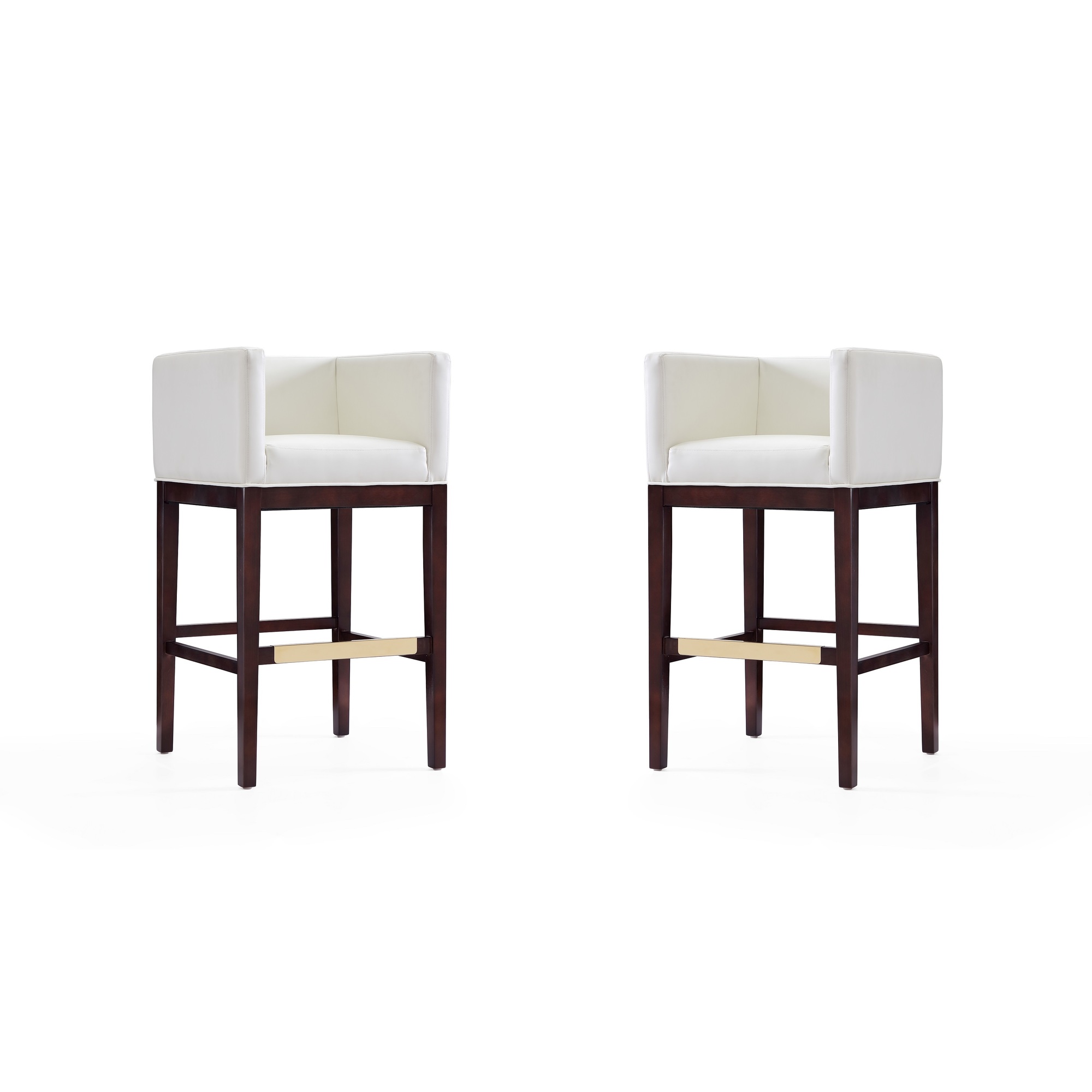 Manhattan Comfort, Kingsley 38Inch Ivory Beech Wood Stool Set of 2 Primary Color Ivory, Included (qty.) 2 Model 2-BS012