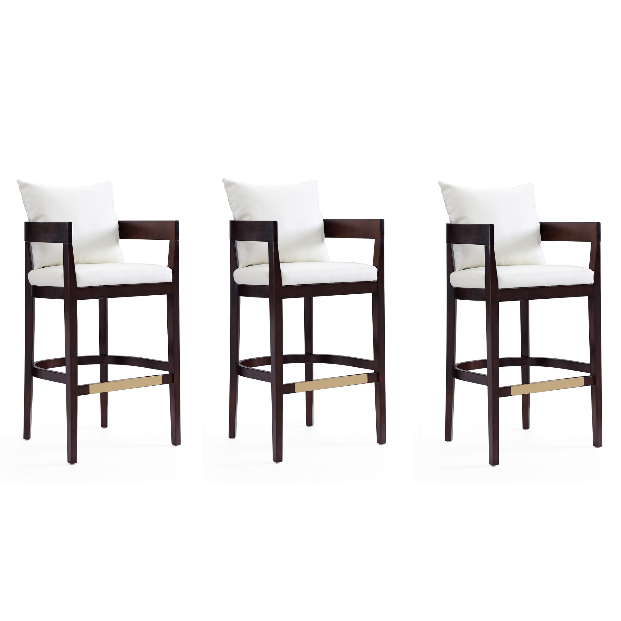 Manhattan Comfort, Ritz 38Inch Ivory Beech Wood Stool Set of 3 Primary Color Ivory, Included (qty.) 3 Model 3-BS013