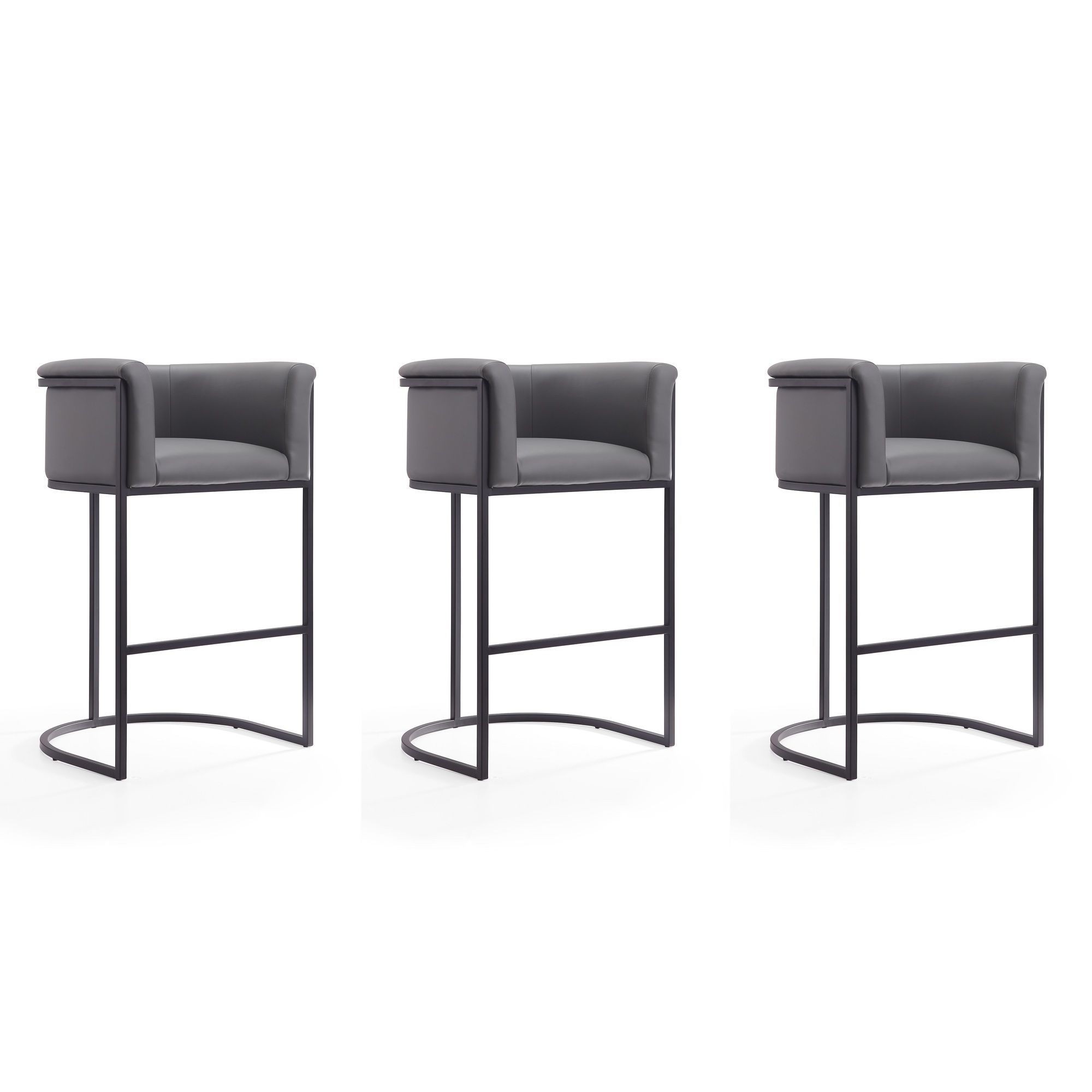 Manhattan Comfort, Cosmopolitan 37.8Inch Grey Metal Stool Set of 3 Primary Color Gray, Included (qty.) 3 Model 3-BS015