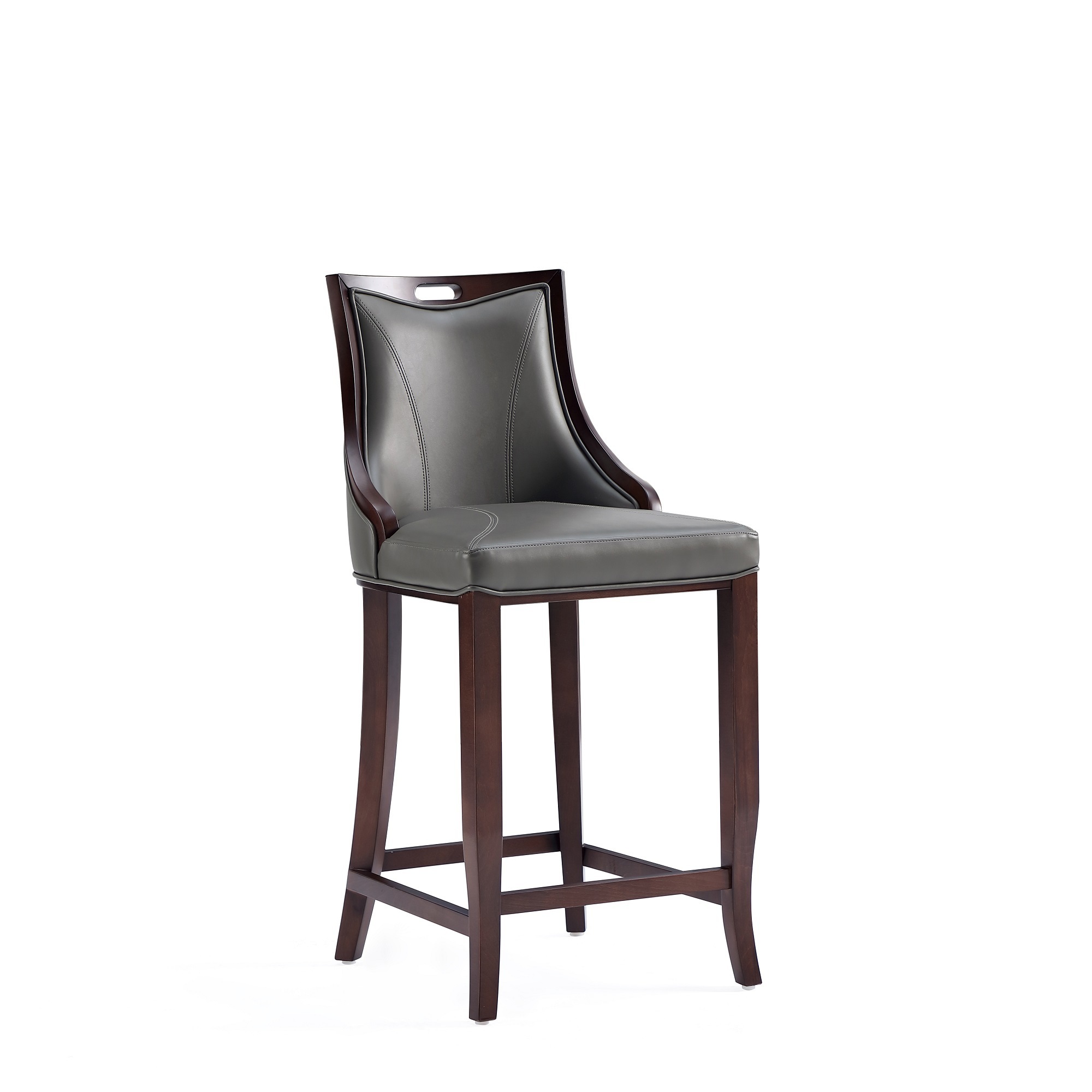 Manhattan Comfort, Emperor Faux Leather Barstool in Pebble Grey, Primary Color Gray, Included (qty.) 1 Model BS008