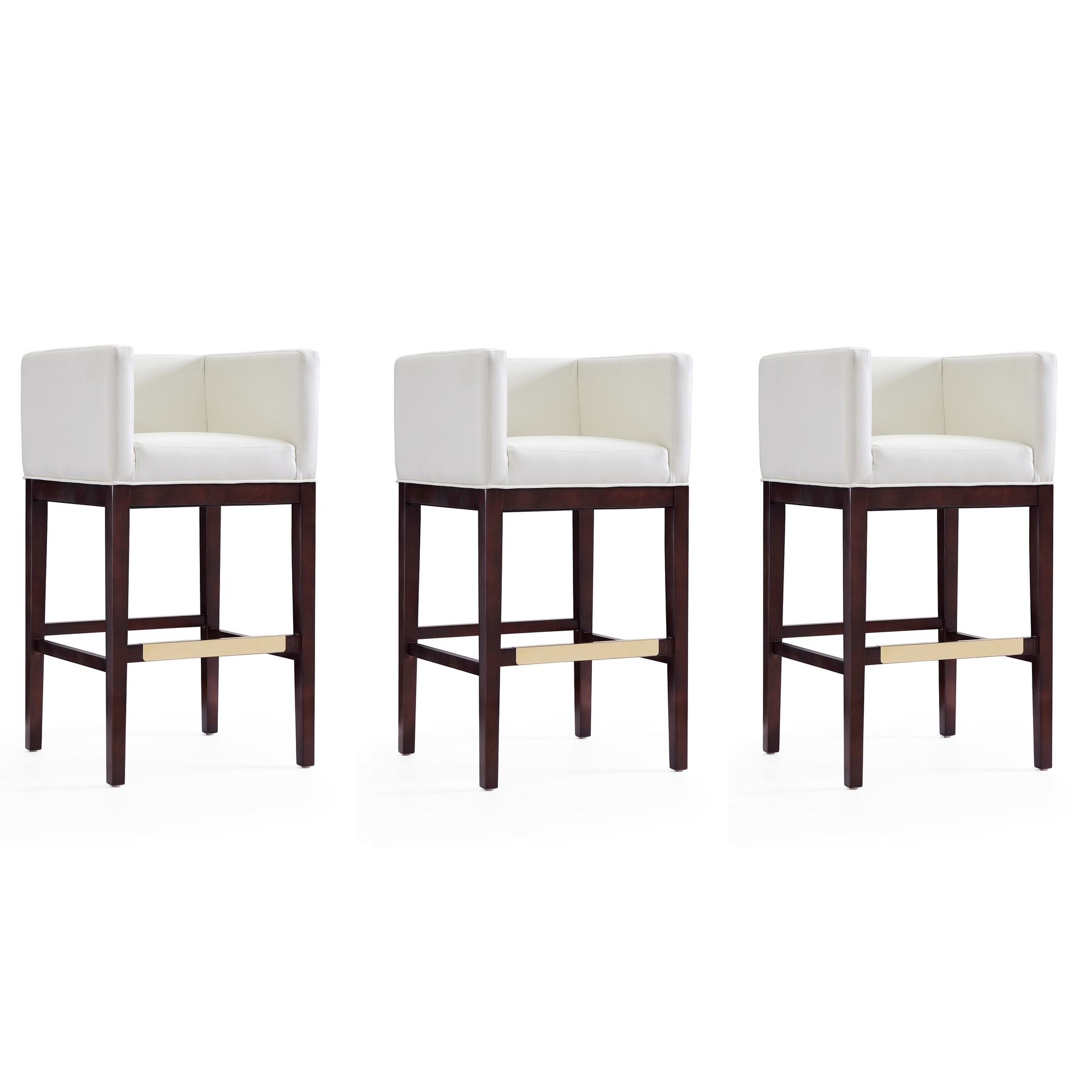 Manhattan Comfort, Kingsley 38Inch Ivory Beech Wood Stool Set of 3 Primary Color Ivory, Included (qty.) 3 Model 3-BS012