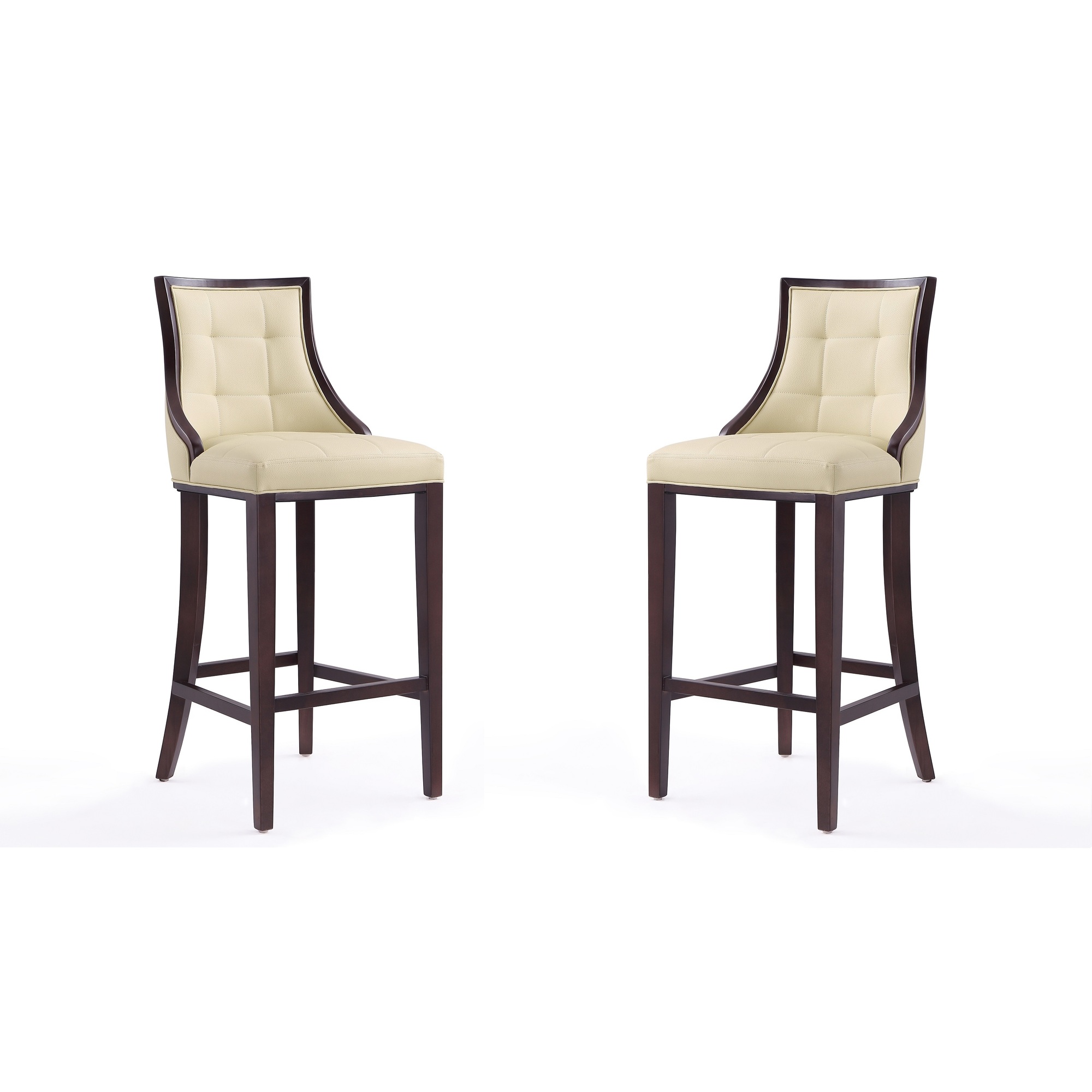 Manhattan Comfort, Fifth Ave 45Inch Cream Beech Wood Stool Set of 2 Primary Color Cream, Included (qty.) 2 Model 2-BS007