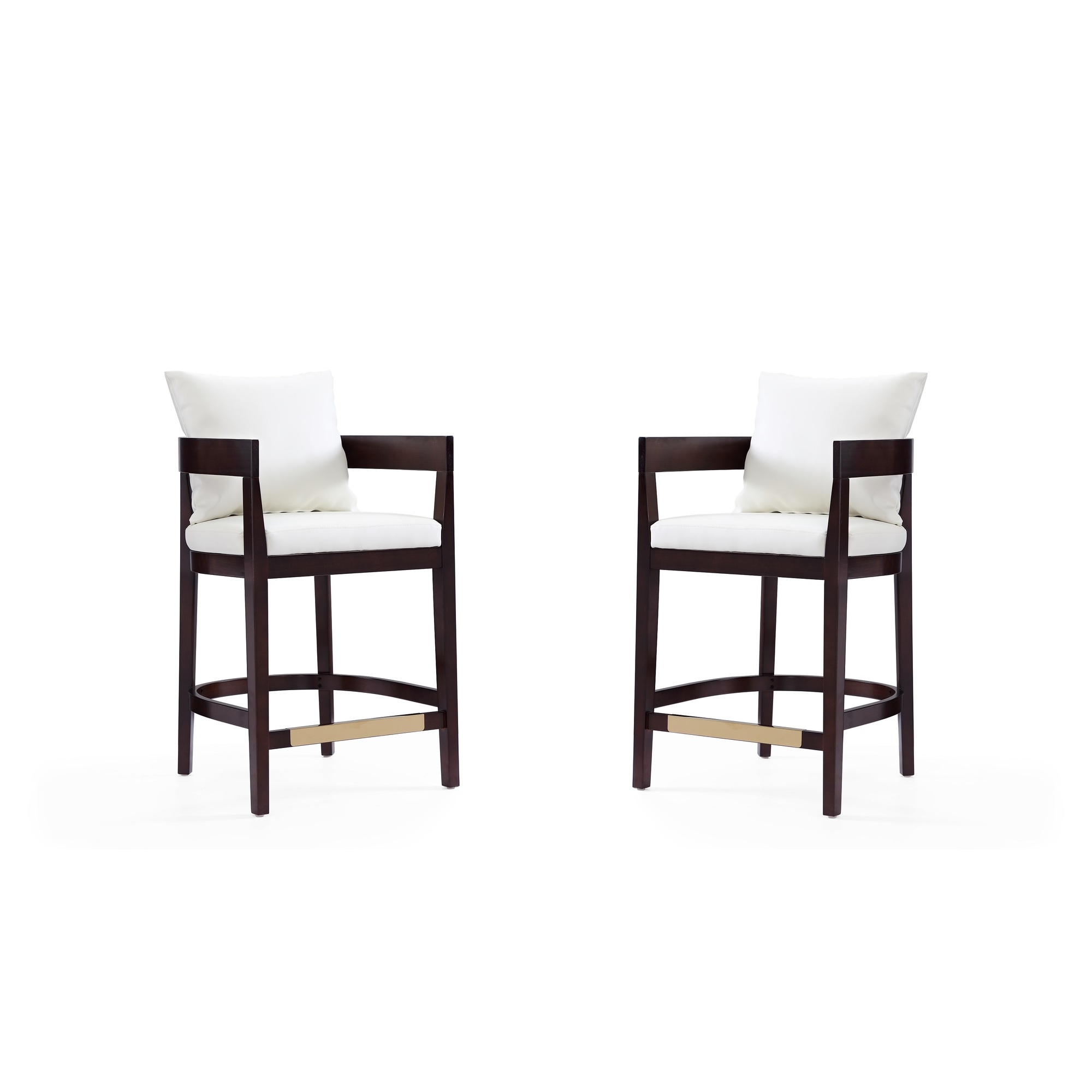 Manhattan Comfort, Ritz 34Inch Ivory Beech Wood Stool Set of 2 Primary Color Ivory, Included (qty.) 2 Model 2-CS006