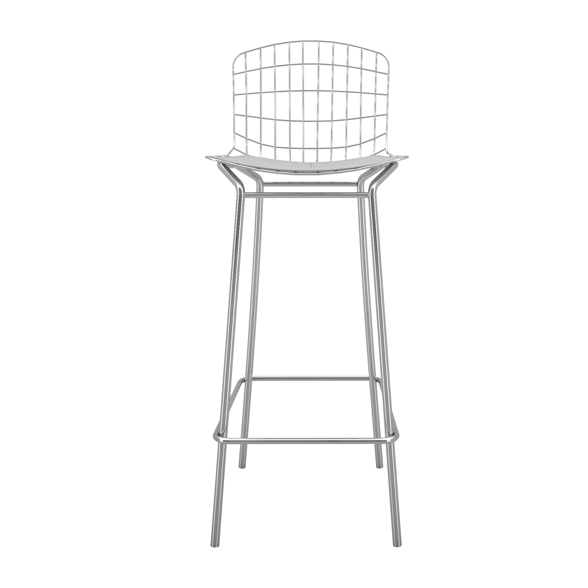 Manhattan Comfort, Madeline 41.73Inch Barstool in Silver and White, Primary Color White, Included (qty.) 1 Model 198AMC