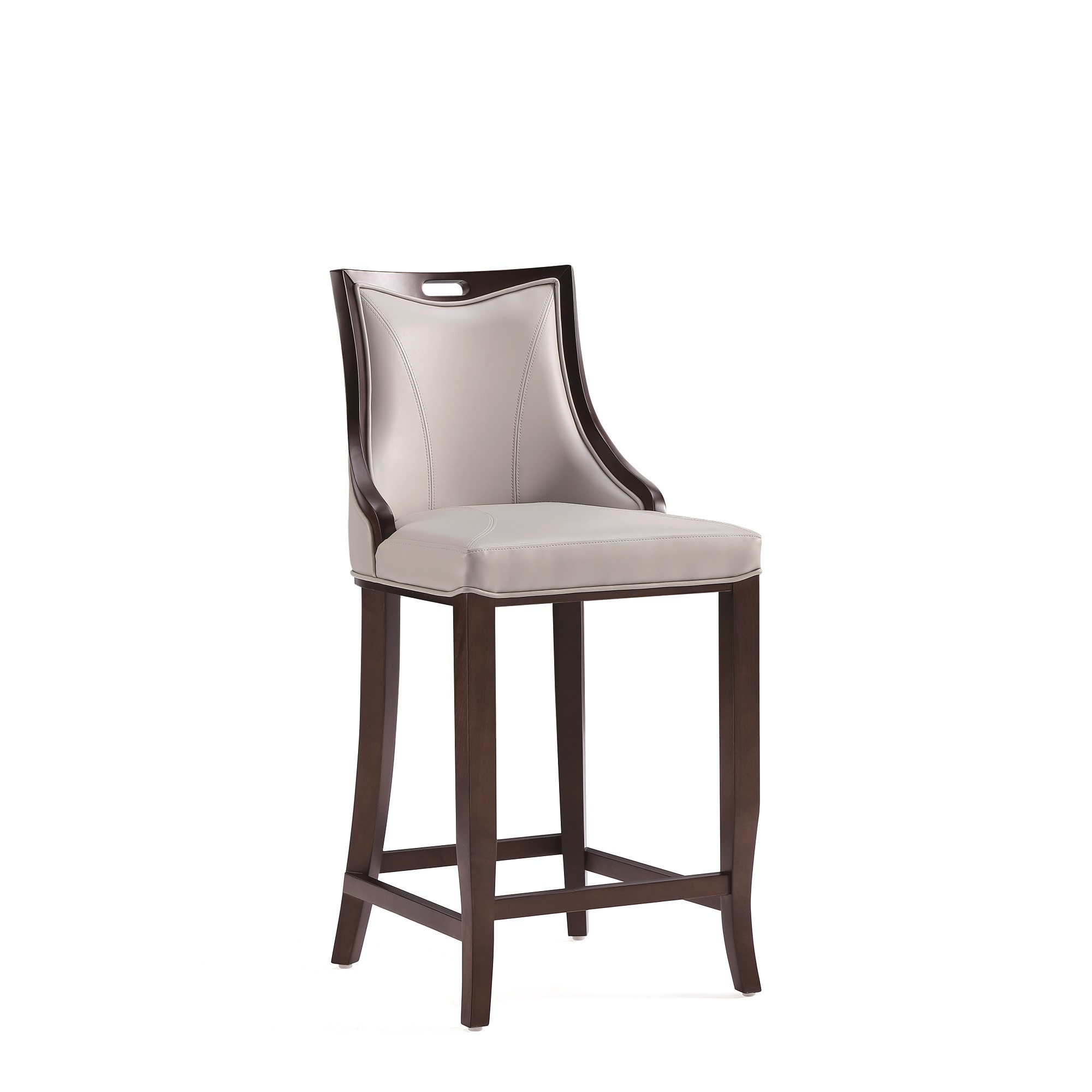 Manhattan Comfort, Emperor Faux Leather Barstool in Light Grey, Primary Color Gray, Included (qty.) 1 Model BS008