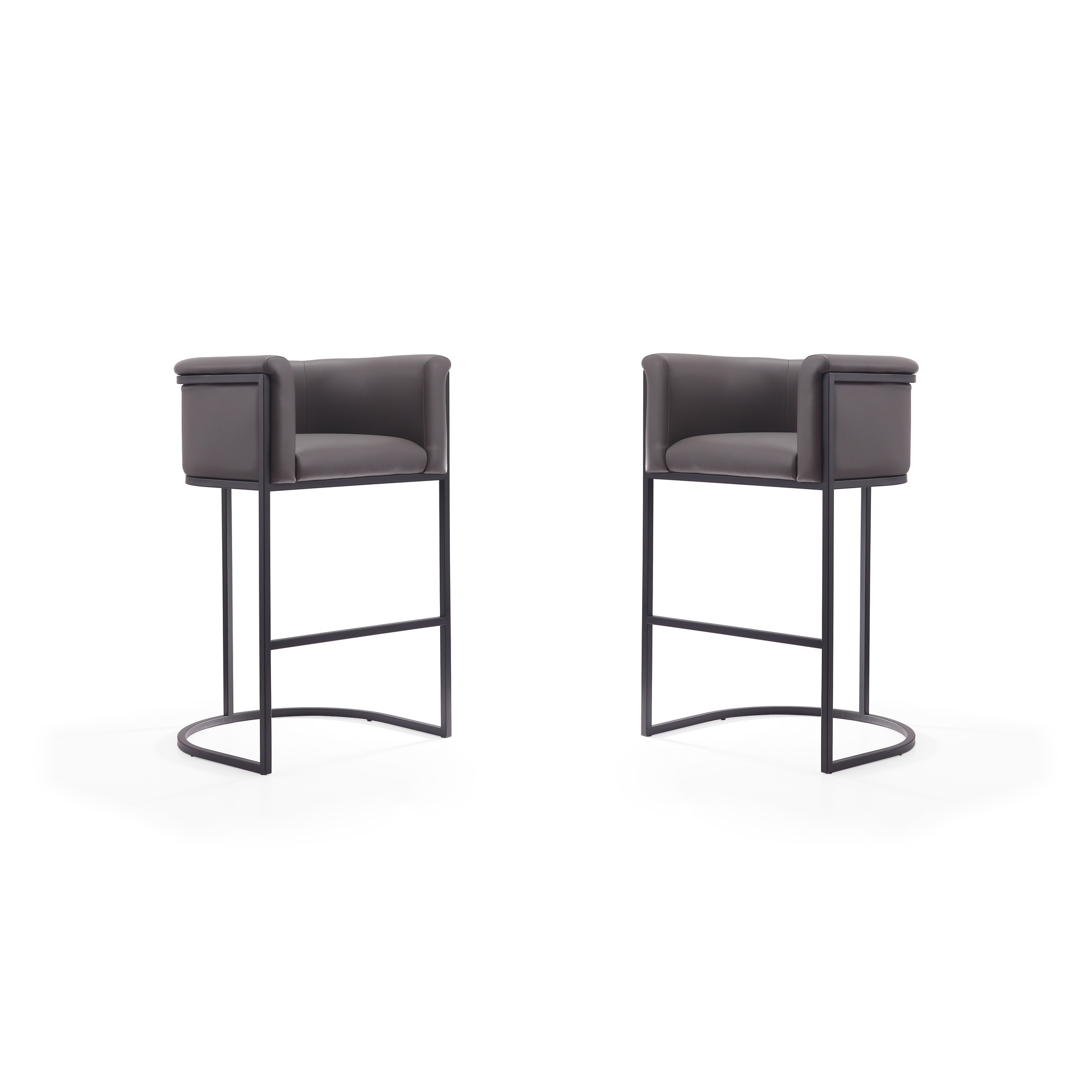 Manhattan Comfort, Cosmopolitan 37.8Inch Pebble Metal Stool Set of 2 Primary Color Gray, Included (qty.) 2 Model 2-BS015