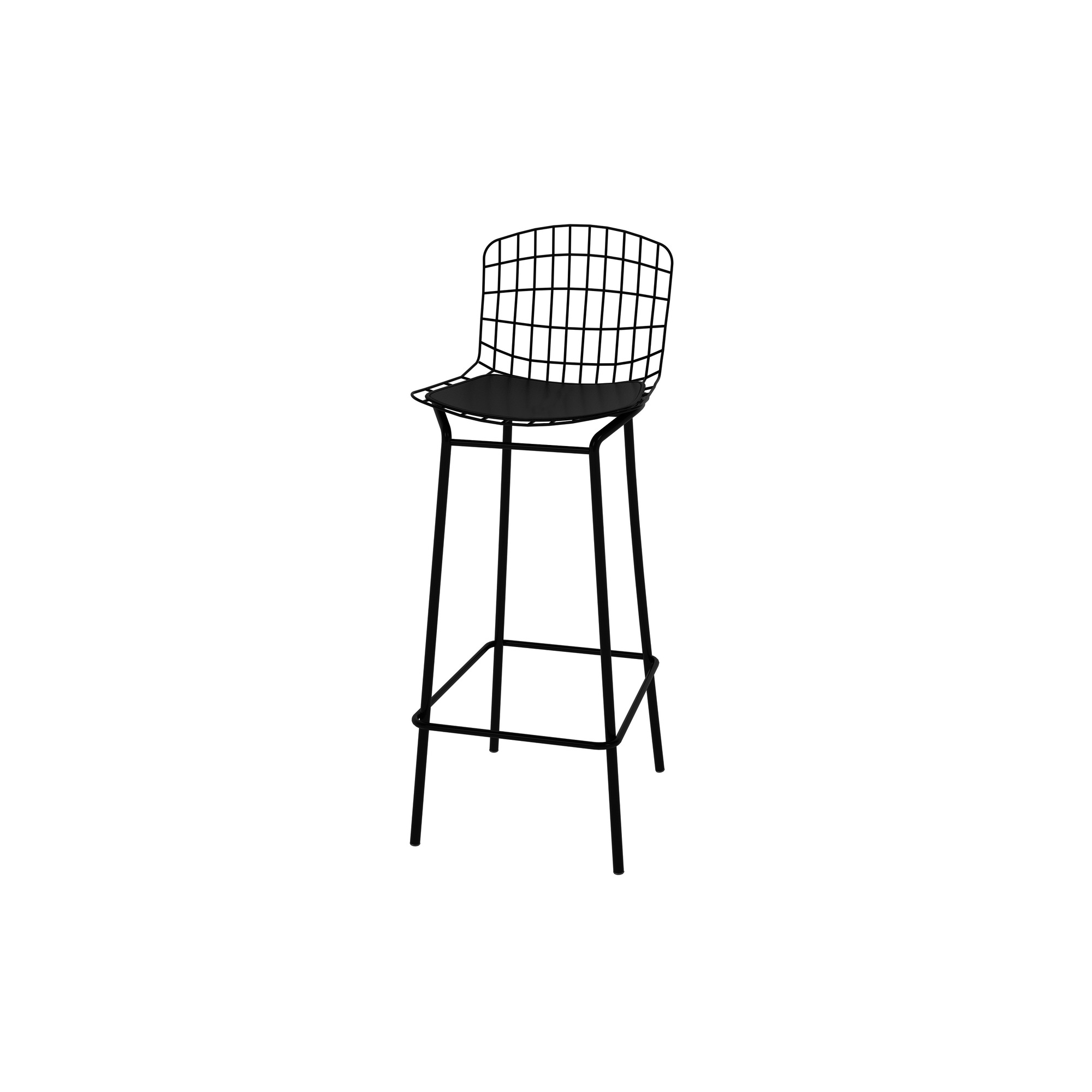 Manhattan Comfort, Madeline 41.73Inch Stool with Seat Cushion in Black, Primary Color Black, Included (qty.) 1 Model 198AMC