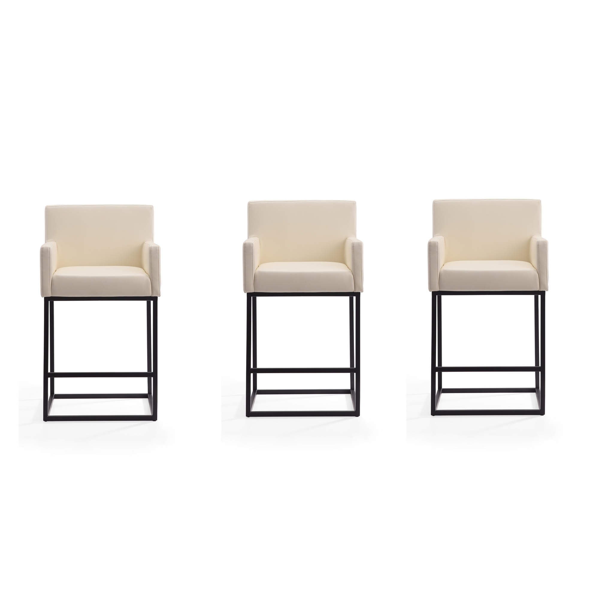 Manhattan Comfort, Ambassador 38Inch Cream Metal Stool Set of 3 Primary Color Cream, Included (qty.) 3 Model 3-CS010