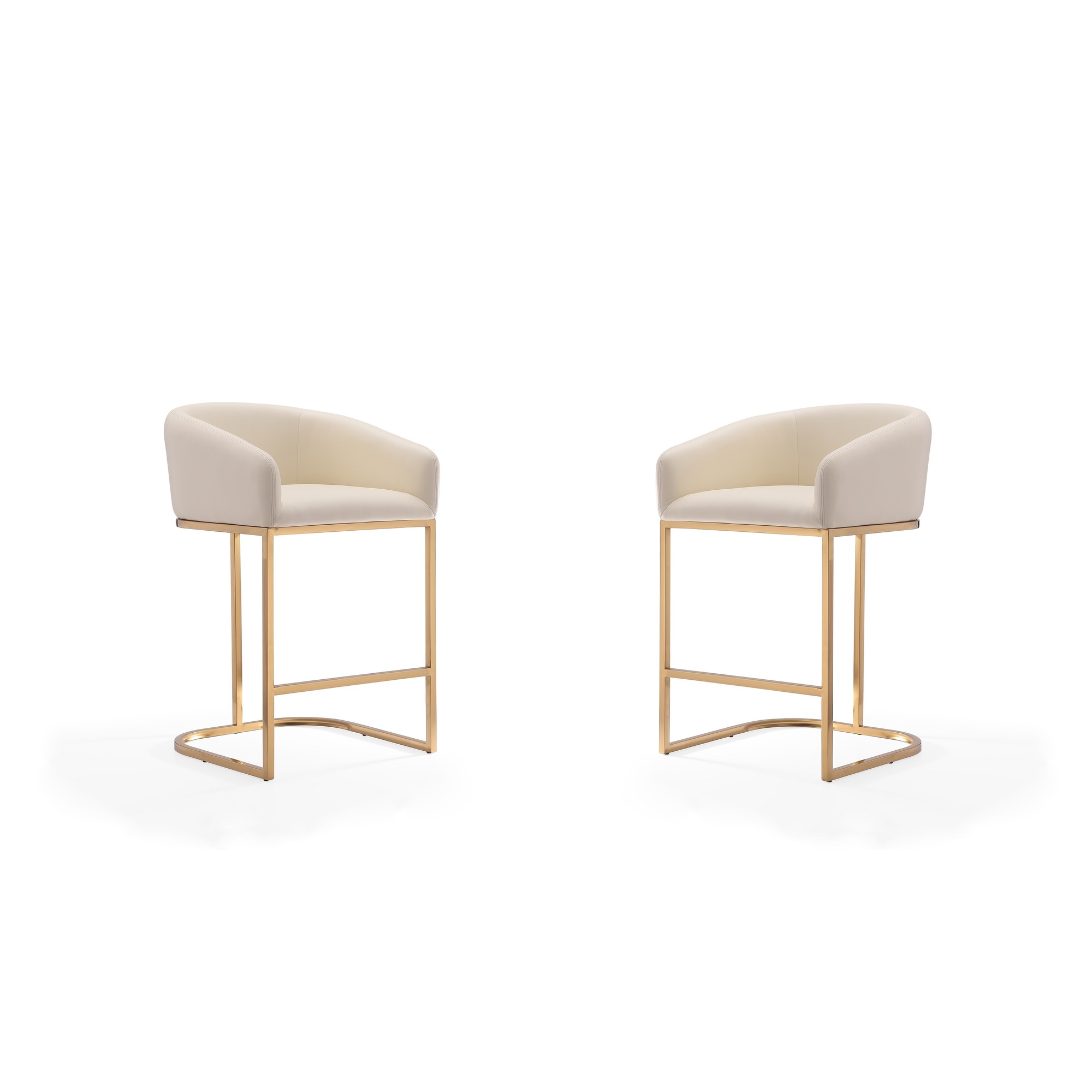 Manhattan Comfort, Louvre 36Inch Cream Gold Steel Stool Set of 2 Primary Color Cream, Included (qty.) 2 Model 2-CS009