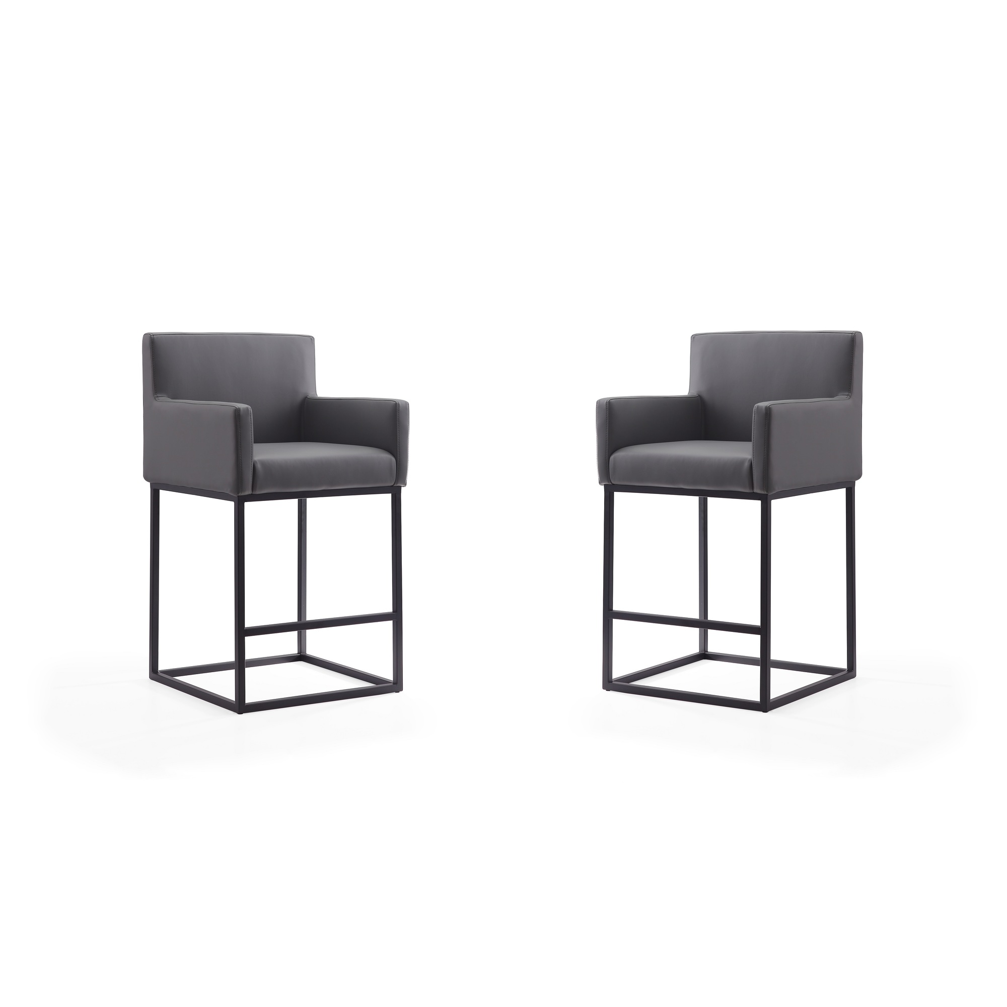 Manhattan Comfort, Ambassador 38Inch Grey Metal Stool Set of 2 Primary Color Gray, Included (qty.) 2 Model 2-CS010