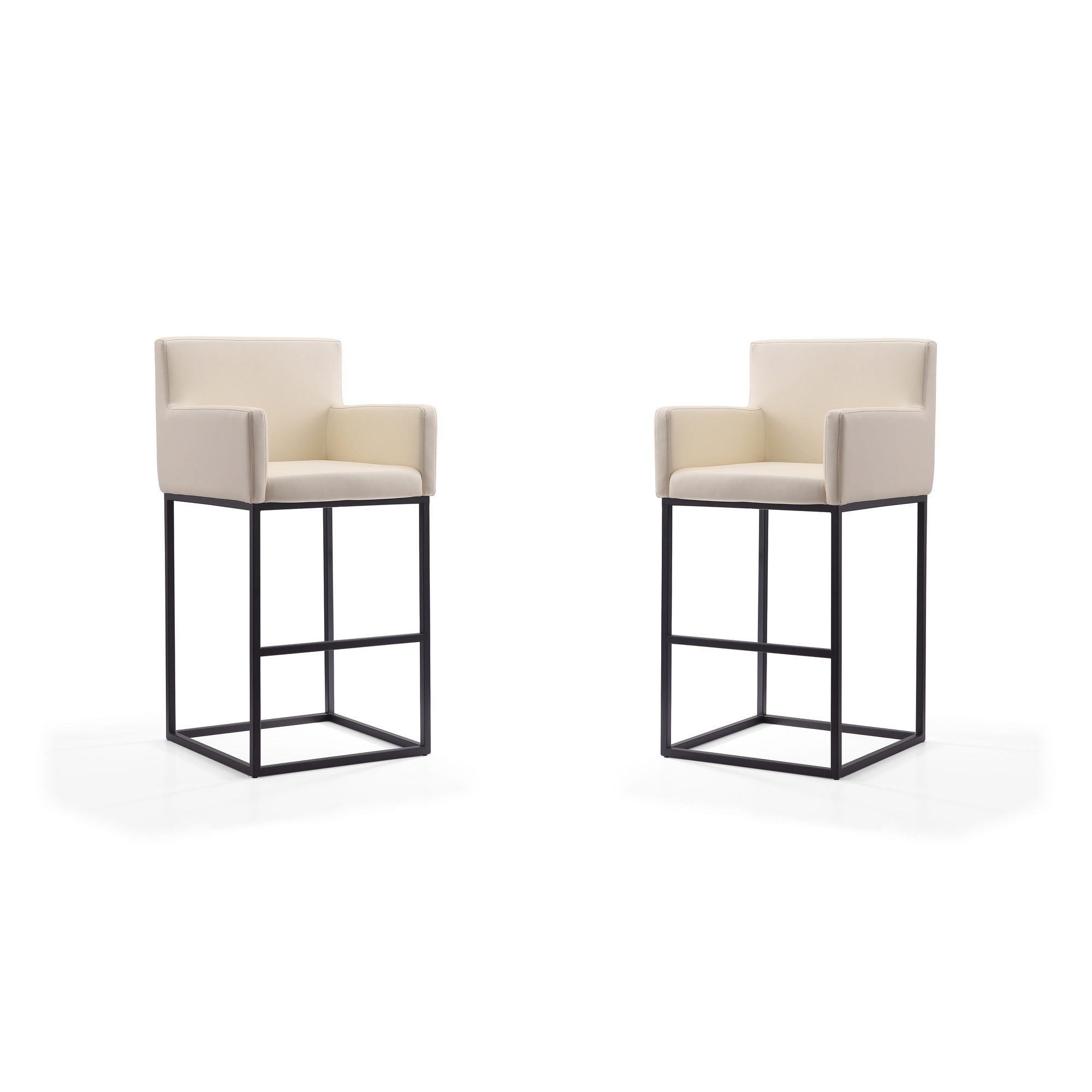 Manhattan Comfort, Ambassador 42Inch Cream Metal Stool Set of 2 Primary Color Cream, Included (qty.) 2 Model 2-BS017