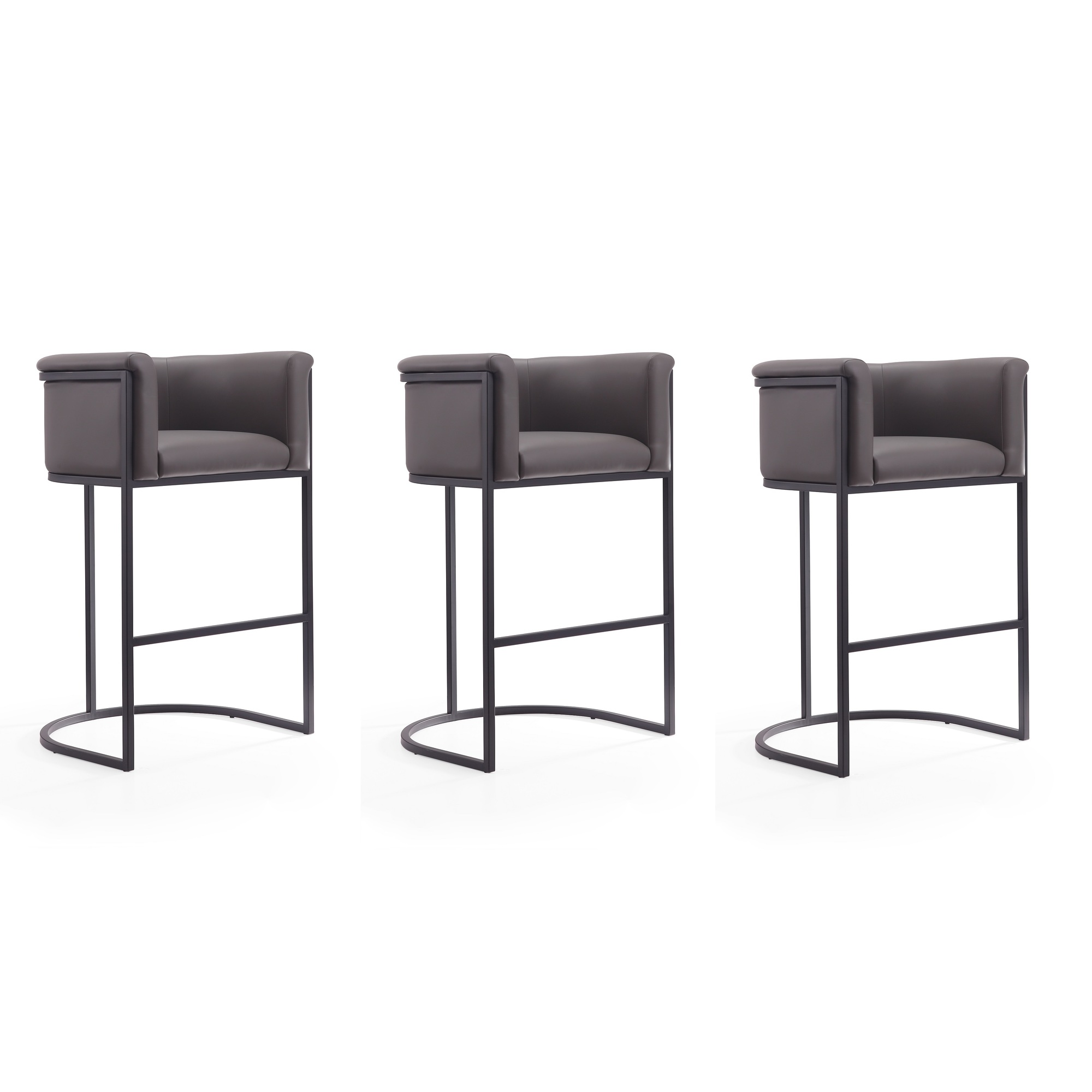 Manhattan Comfort, Cosmopolitan 37.8Inch Pebble Metal Stool Set of 3 Primary Color Gray, Included (qty.) 3 Model 3-BS015