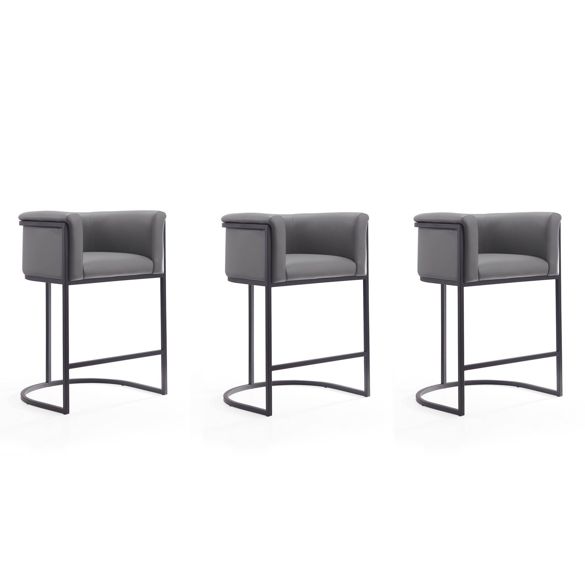 Manhattan Comfort, Cosmopolitan 33.8Inch Grey Metal Stool Set of 3 Primary Color Gray, Included (qty.) 3 Model 3-CS008