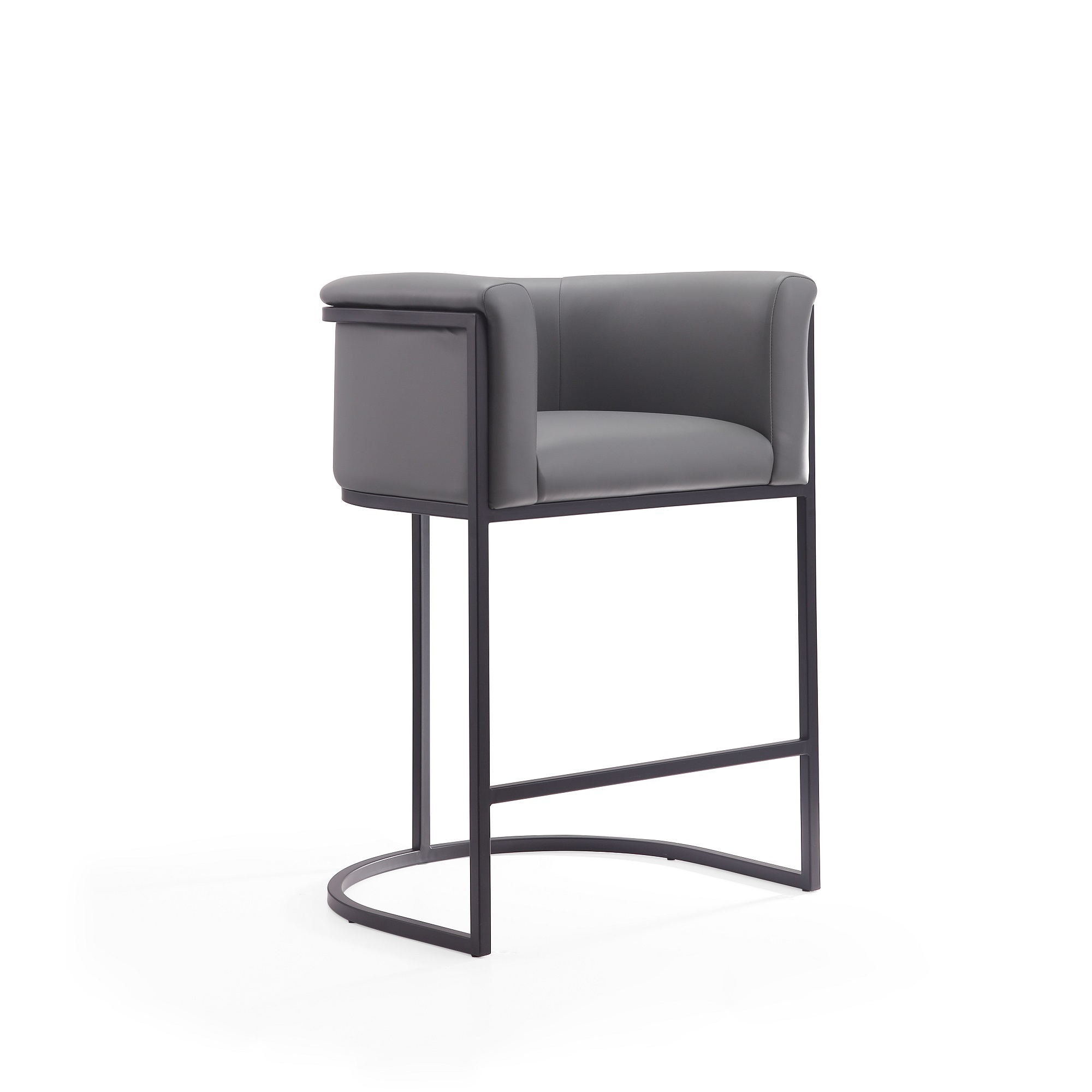 Manhattan Comfort, Cosmopolitan 33.8Inch Grey and Black Metal Stool, Primary Color Gray, Included (qty.) 1 Model CS008