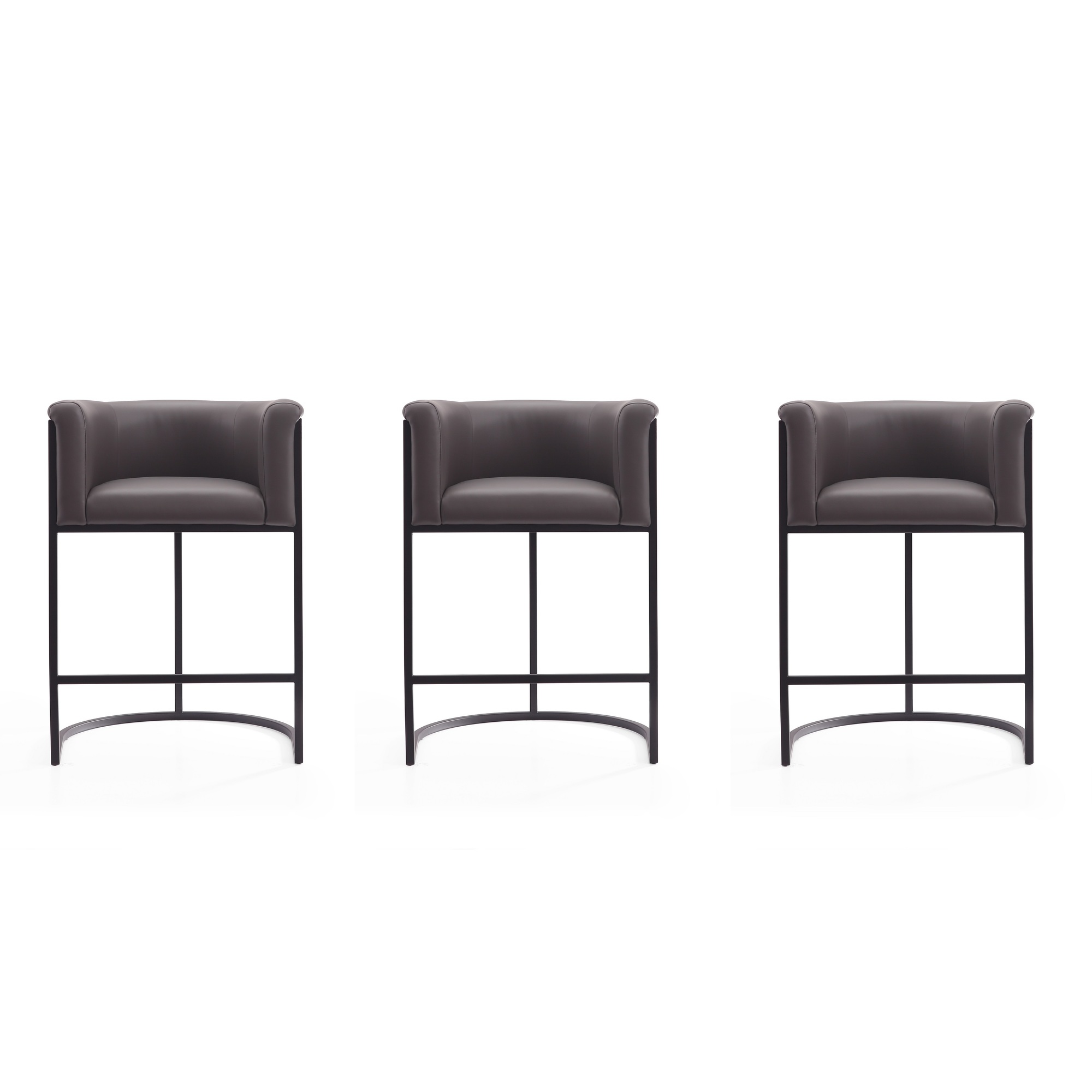 Manhattan Comfort, Cosmopolitan 33.8Inch Pebble Metal Stool Set of 3 Primary Color Gray, Included (qty.) 3 Model 3-CS008