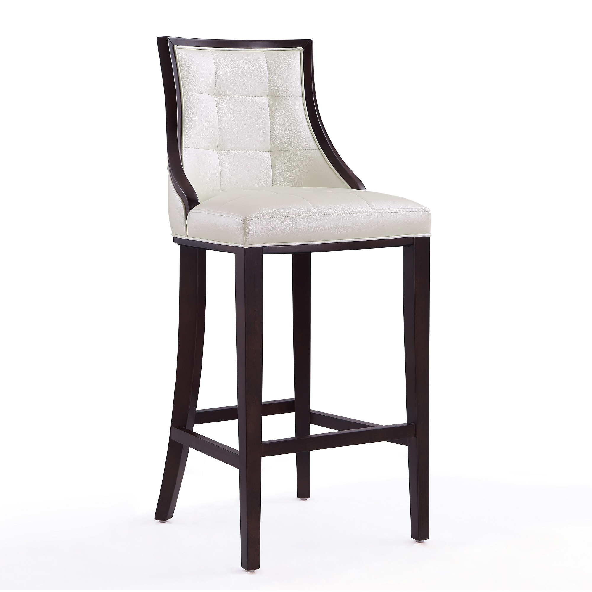 Manhattan Comfort, Fifth Ave 45Inch Pearl White Beech Wood Stool, Primary Color White, Included (qty.) 1 Model BS007