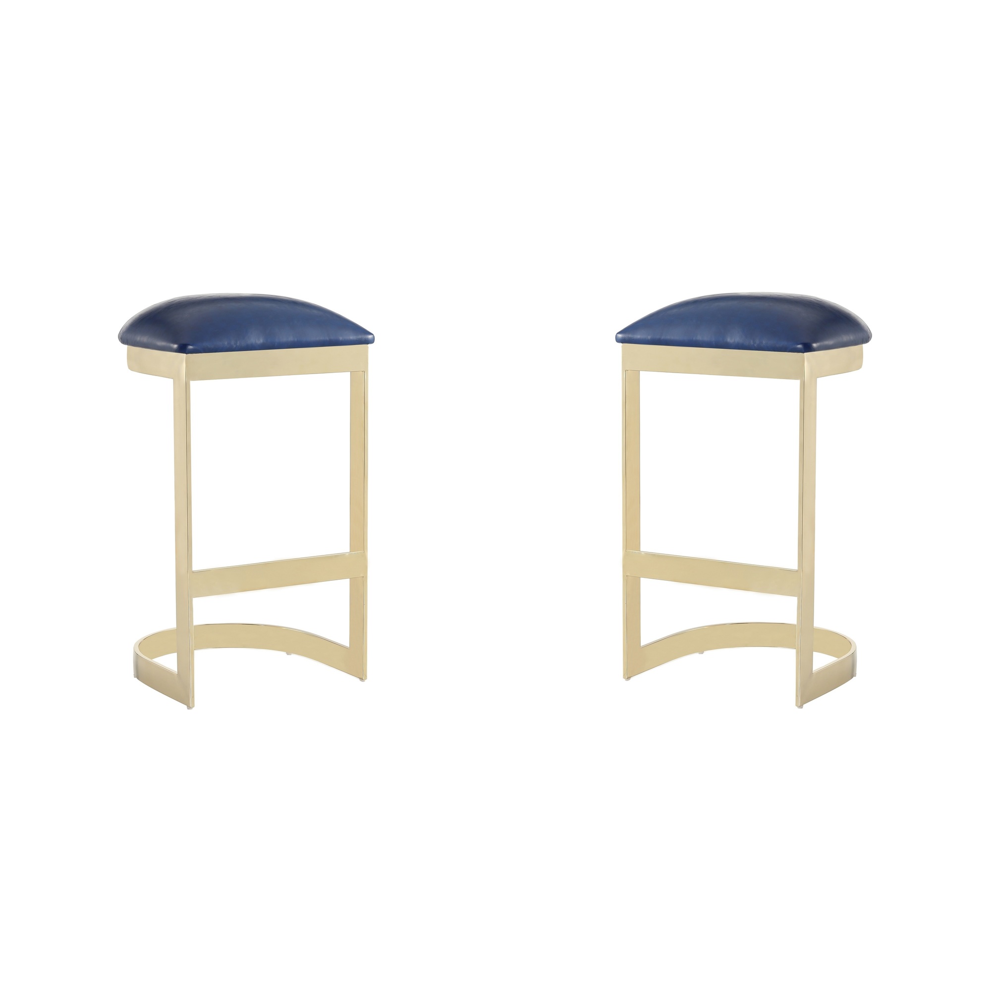 Manhattan Comfort, Aura 28.54Inch Blue Stainless Steel Stool Set of 2 Primary Color Blue, Included (qty.) 2 Model 2-BS006