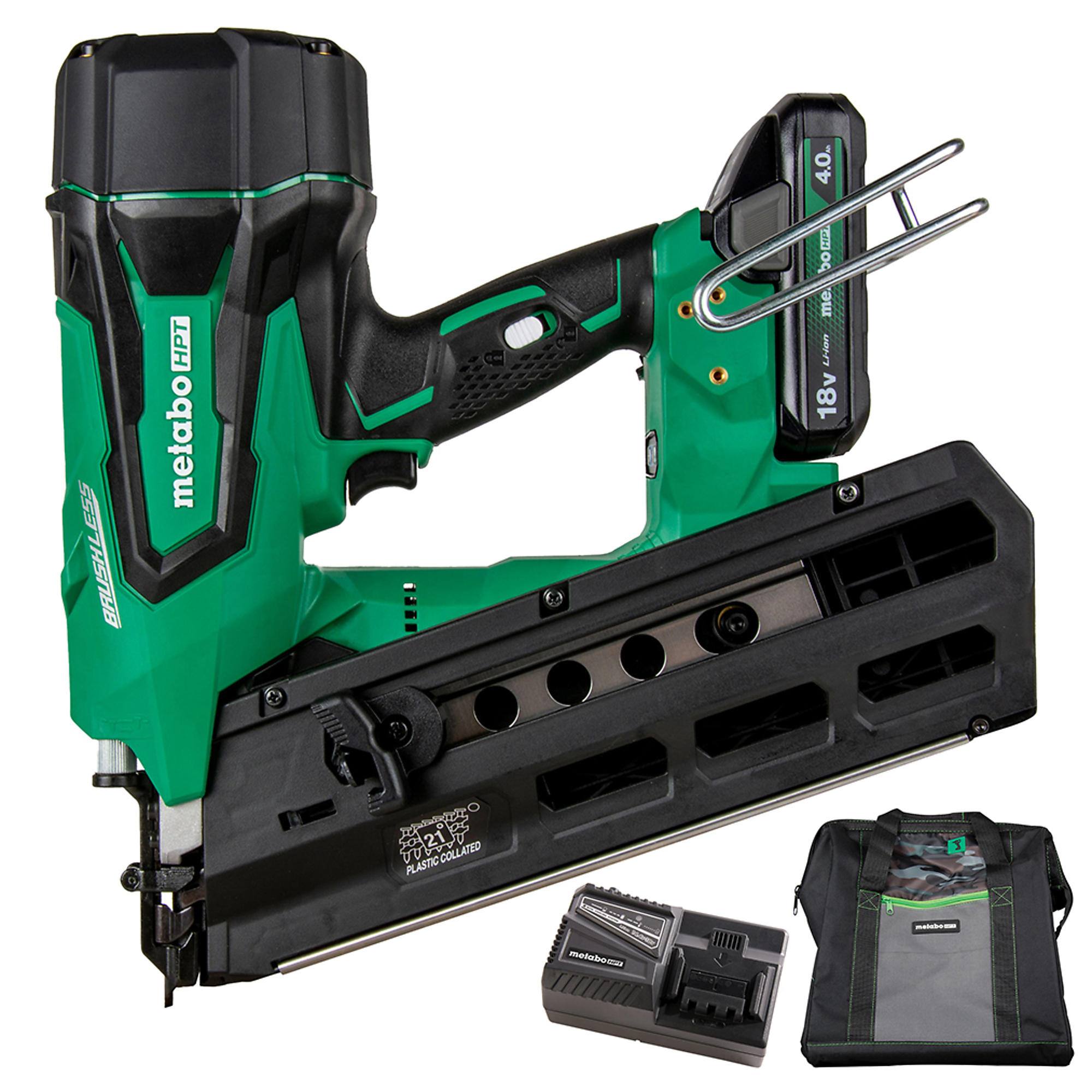 Metabo HPT, 3.5Inch 21-Degree Cordless Framing Nailer , Power Type Battery, Nail Size 3.5 in, Model NR1890DRSTM