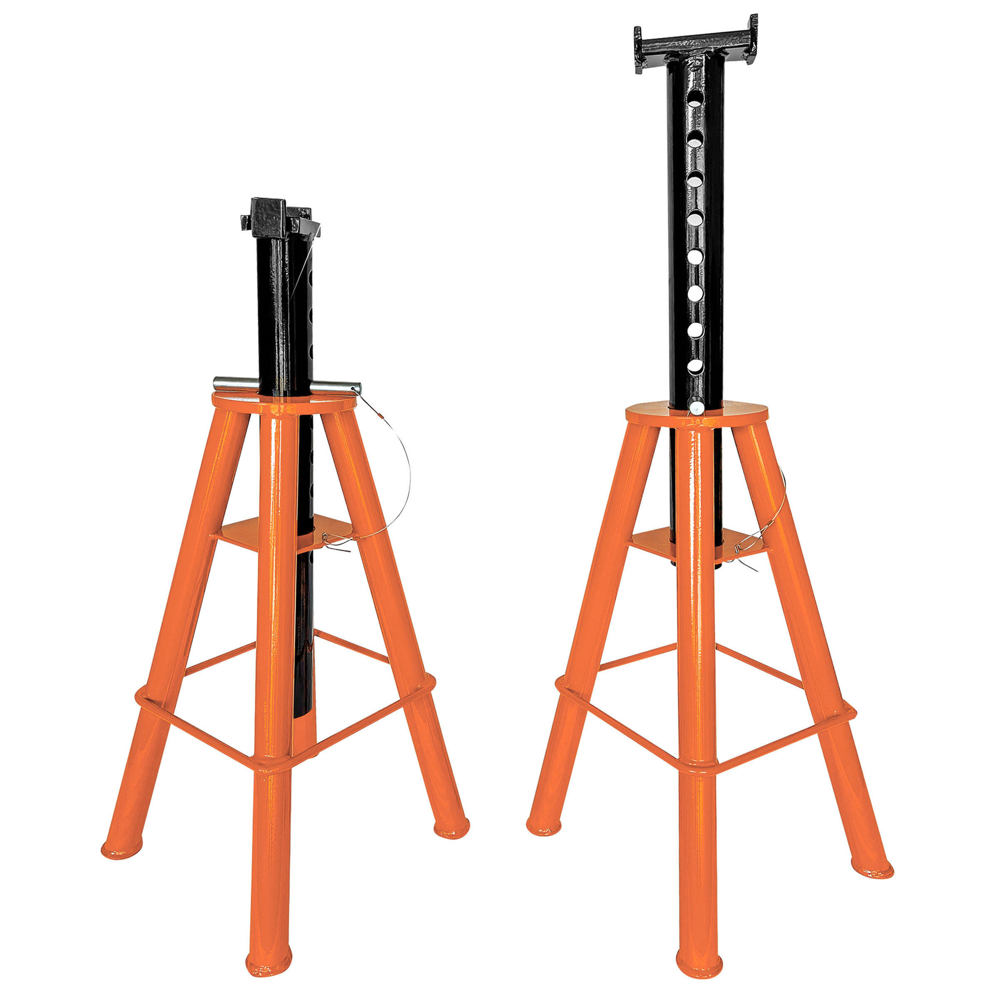 Buffalo Tools, 10 Ton High Height Jack Stand (2pk), Lift Capacity 10 Tons, Max. Lift Height 46.75 in, MInch Lift Height 28.75 in, Model JS10HSET