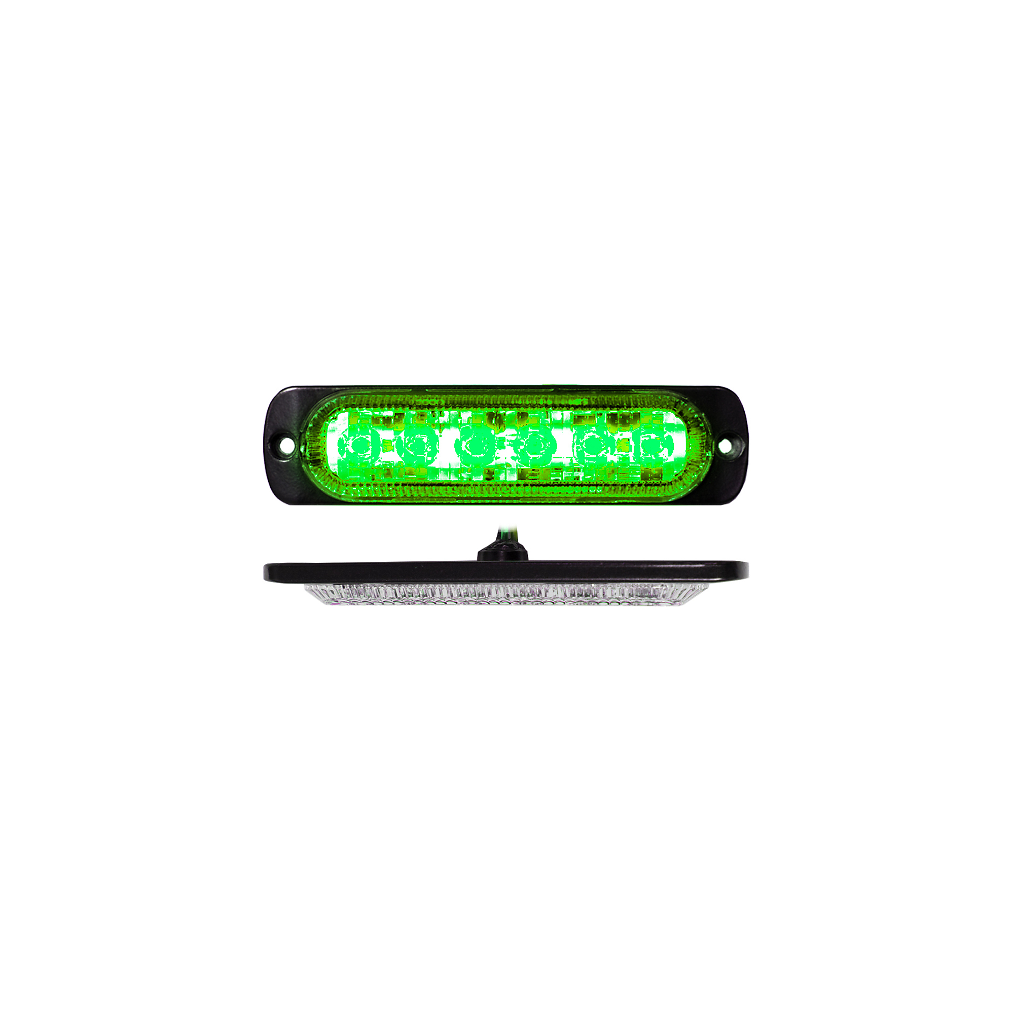 Race Sport Lighting, 6-LED Ultra Slim Flush Mount Strobe Marker - Green, Light Type LED, Lens Color Clear, Included (qty.) 1 Model 1007205
