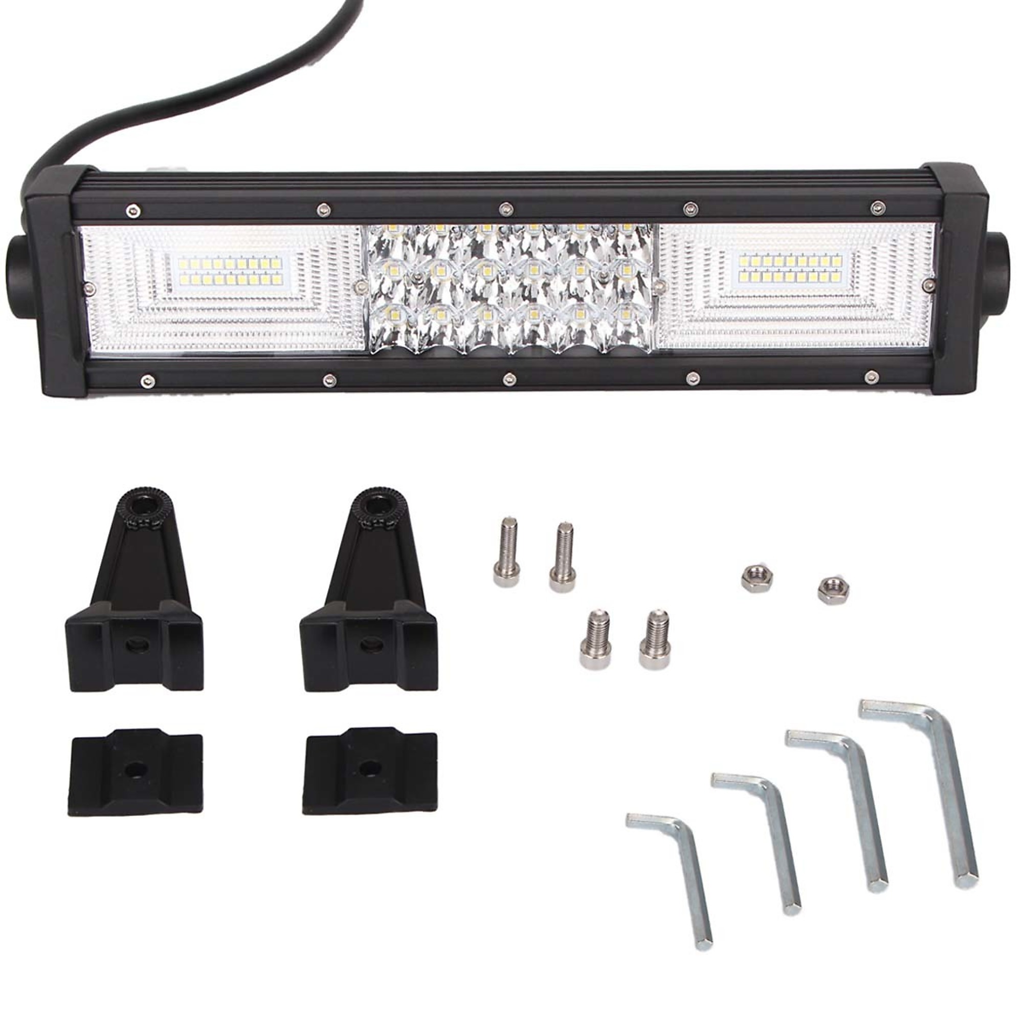 Race Sport Lighting, Excursion Series 14Inch 72W LED Light Bar 3-Rows, Light Type LED, Lens Color Clear, Included (qty.) 1 Model 1006484