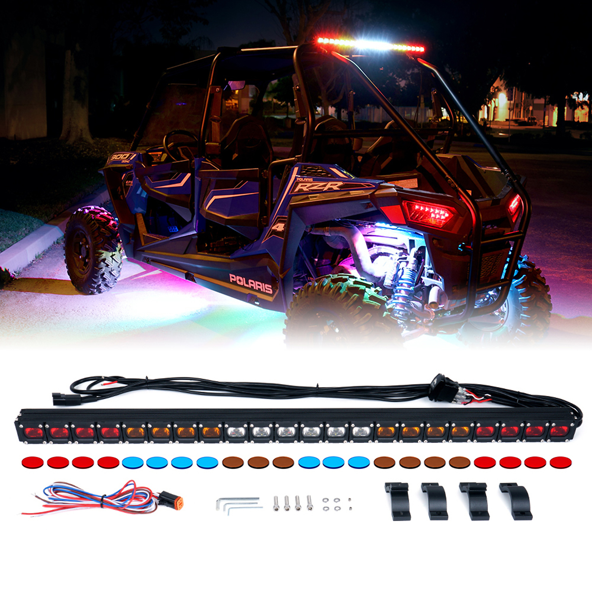 Race Sport Lighting, 36Inch 110W LED Reverse Light Bar 18 Strobe Patterns, Light Type LED, Lens Color Clear, Included (qty.) 1 Model 1006741