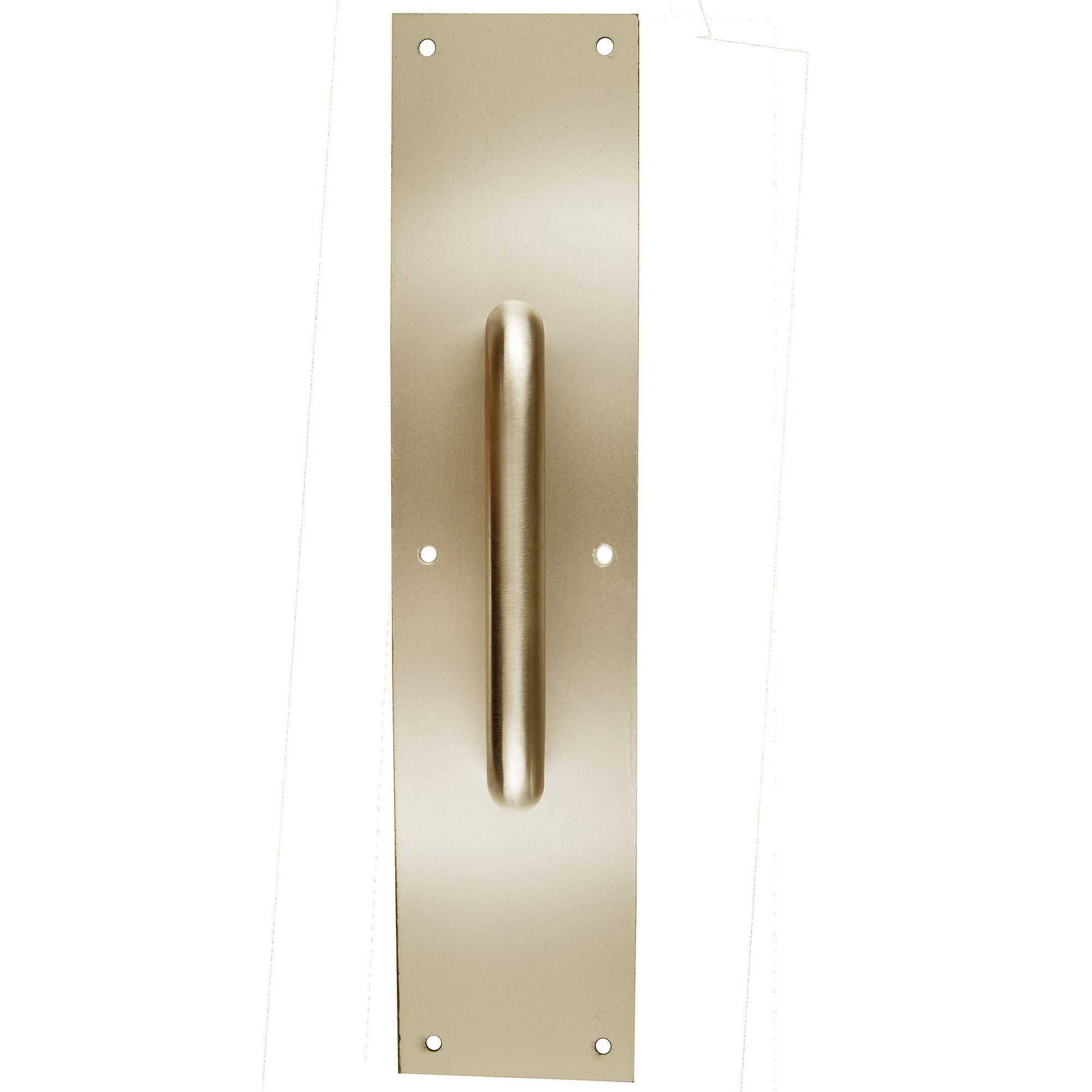 Trans Atlantic, 4Inch x 16Inch Bright Brass Pull Plate with Round Pulls, Model GH-PP5425-US3
