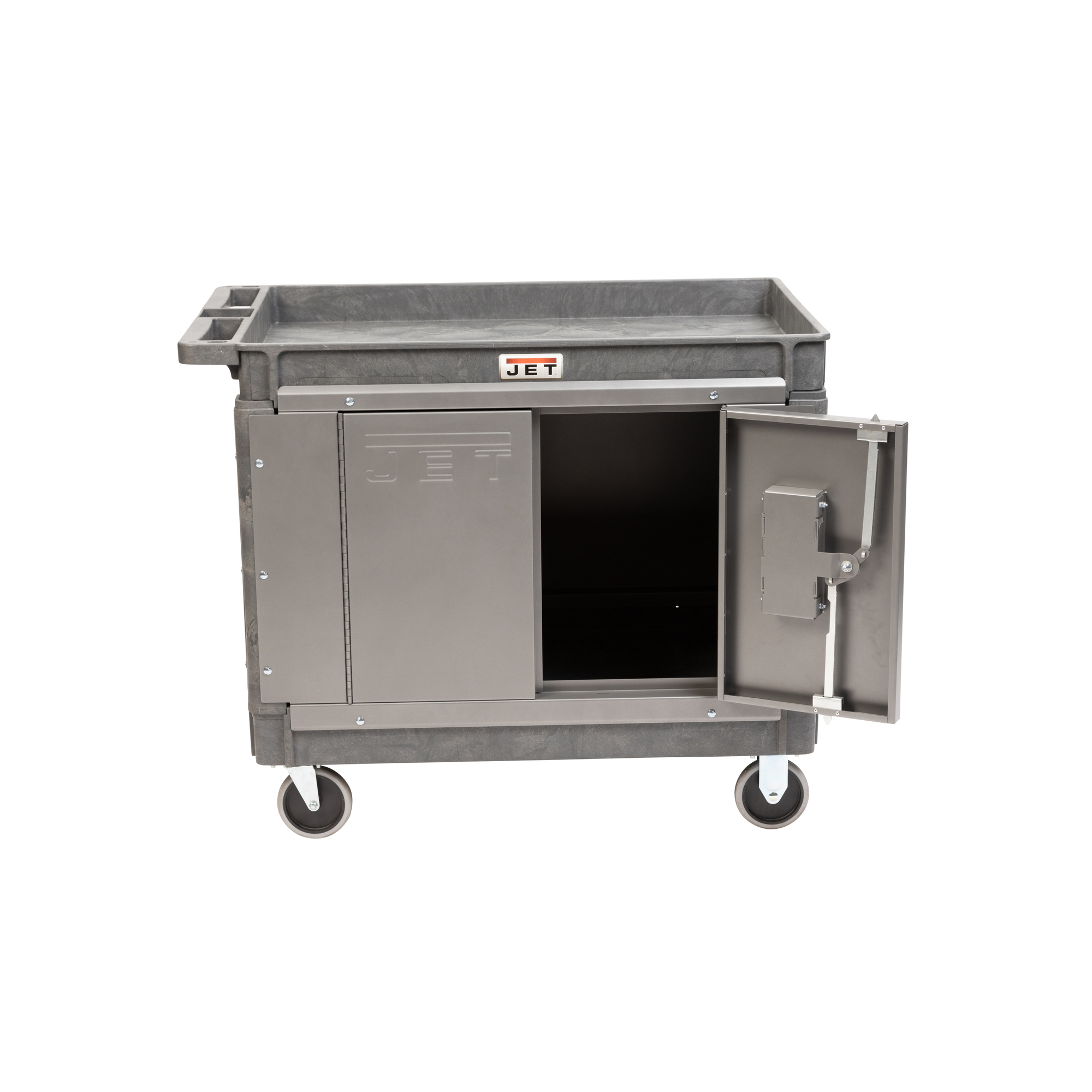 JET, Resin Cart 141014 w/ LOAD-N-LOCK, Total Capacity 500 lb, Shelves (qty.) 2 Material Resin, Model JT1-129