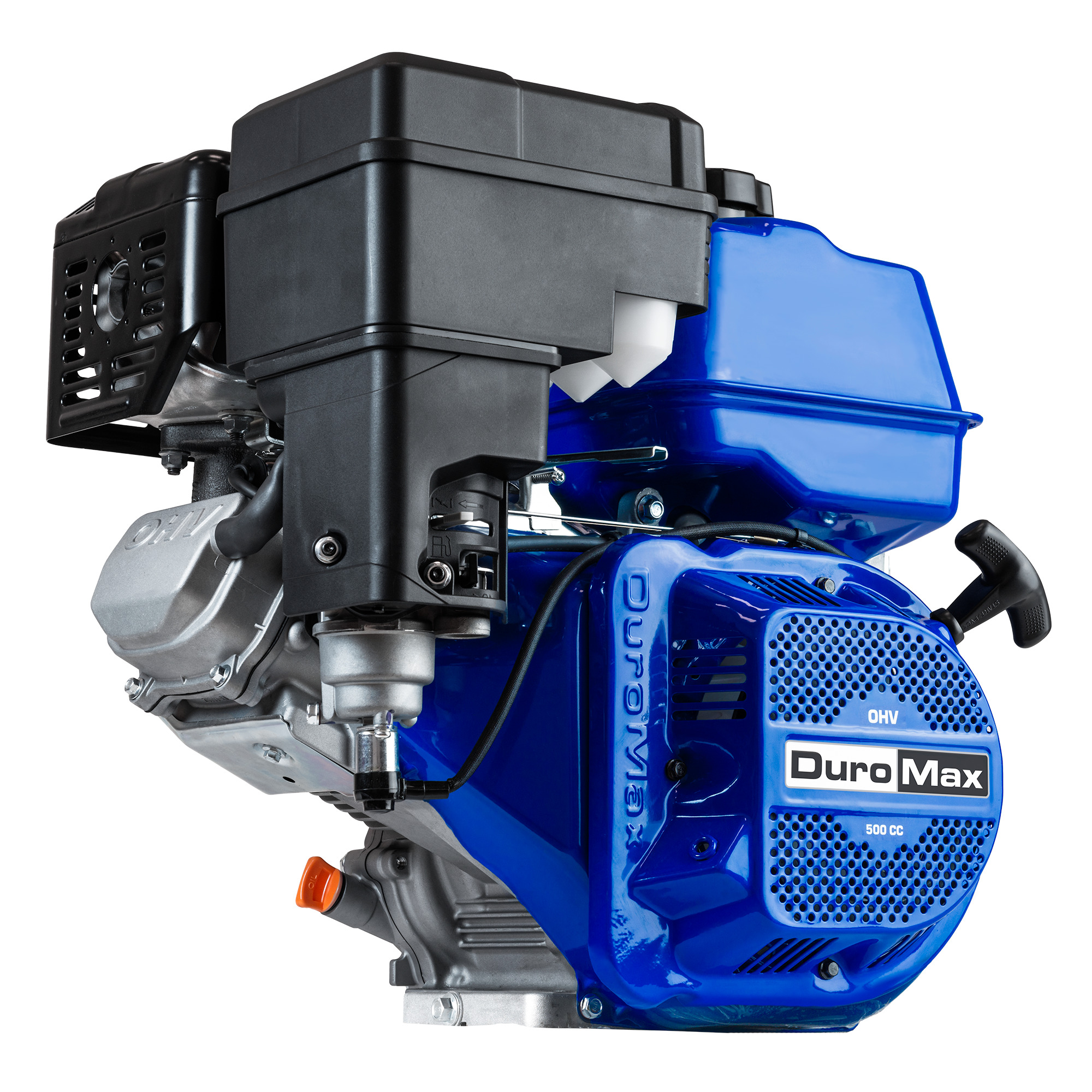 DuroMax, 500cc Recoil Start Gasoline Engine, Engine Displacement 500 cc, Engine Type 4-Stroke, Shaft Diameter 1 in, Model XP20HP