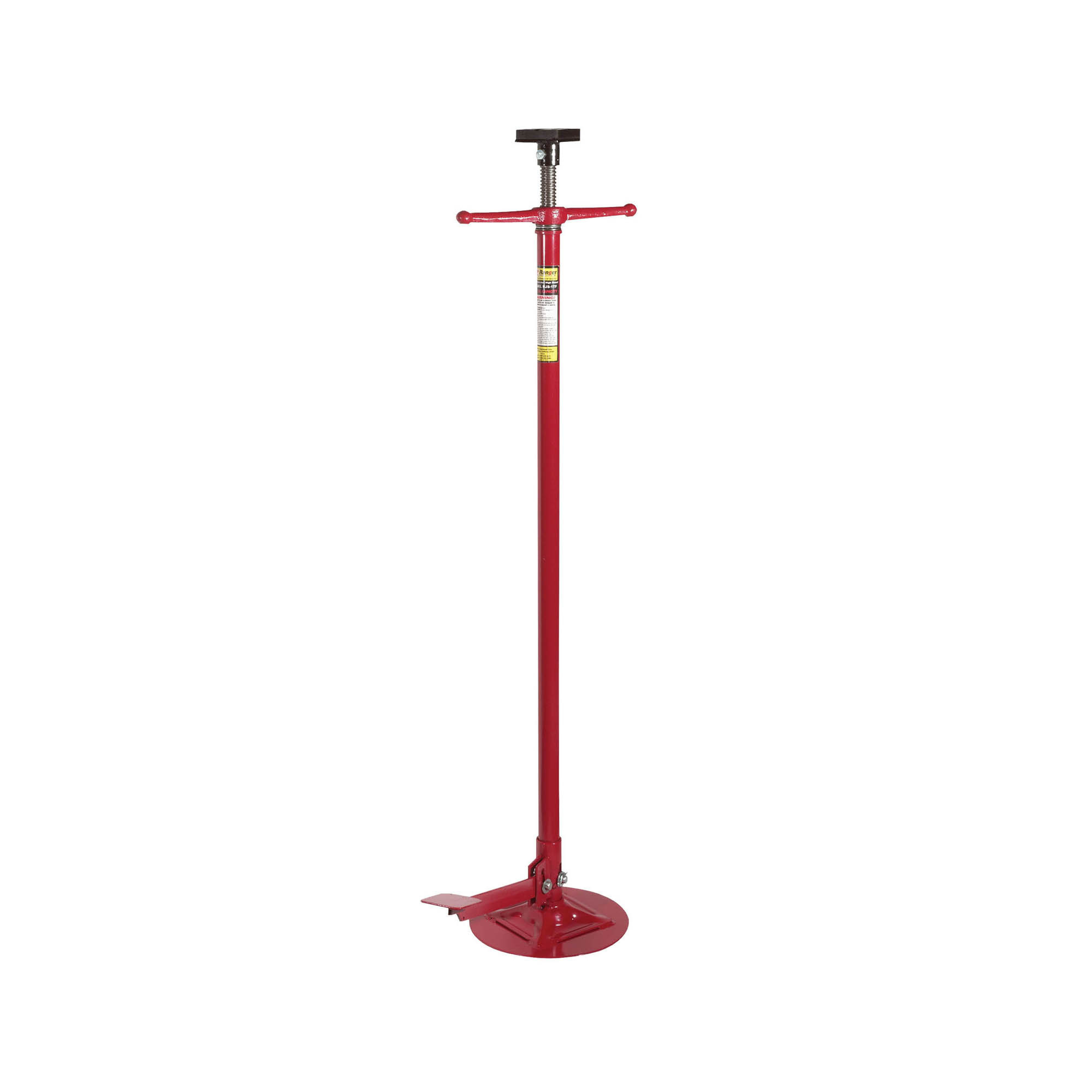 Ranger, Foot Operated High Reach Jack Stand, Lift Capacity 1 Tons, Max. Lift Height 80.5 in, MInch Lift Height 54.5 in, Model RJS-1TF