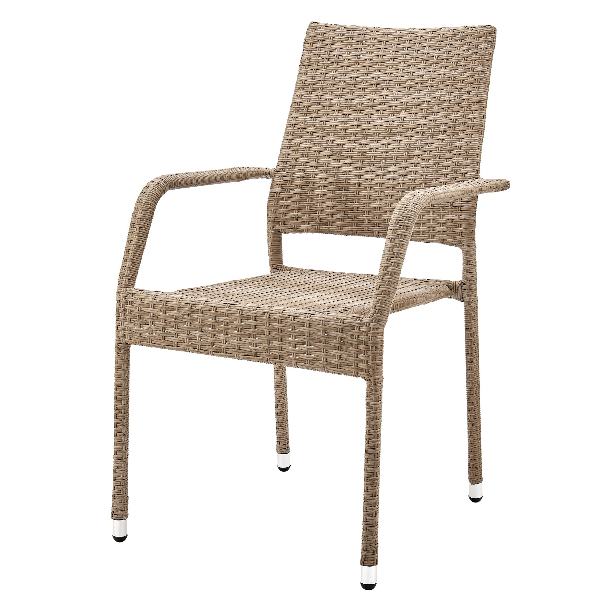 Manhattan Comfort, Genoa Patio Dining Armchair in Nature Tan Weave, Primary Color Tan, Material Iron, Width 24.41 in, Model OD-DC002