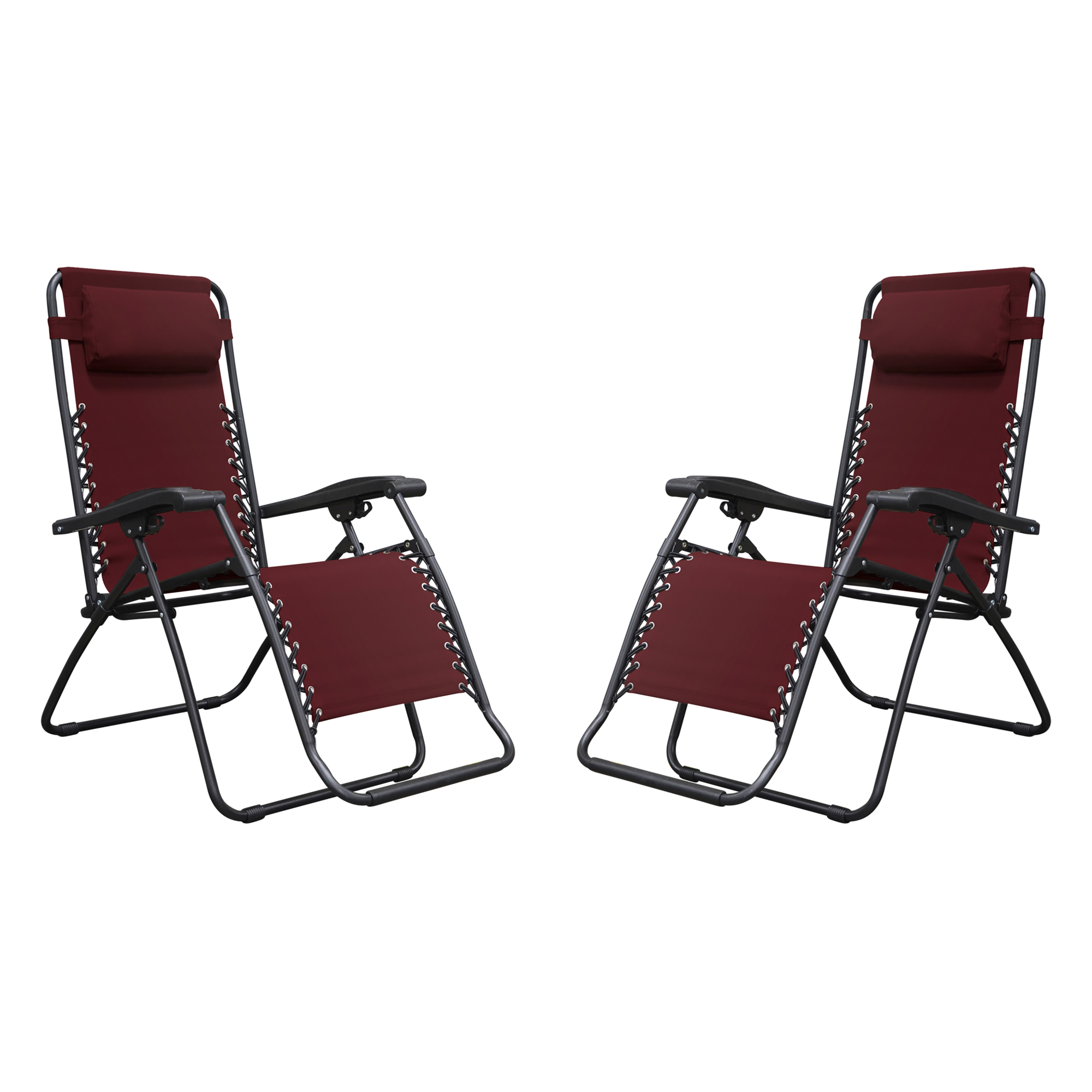 Caravan Canopy, Infinity Zero Gravity Chair Lounger 2 Pack, Primary Color Burgundy, Material Textile, Width 27.16 in, Model 80009000172