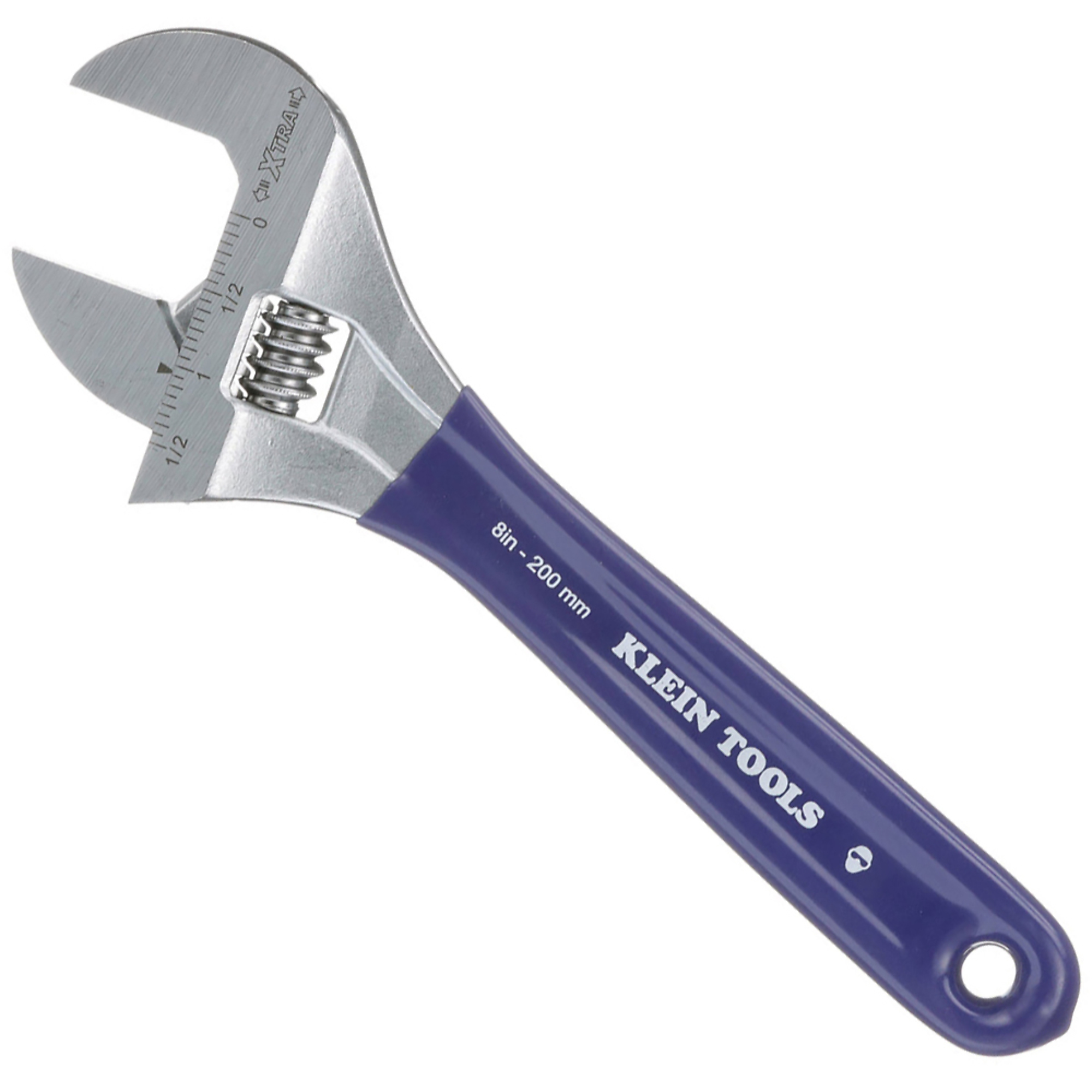 Klein Tools, Adj. Wrench, Extra-Wide Jaw, 8Inch, Pieces (qty.) 1 Tool Length 8.5 in, Measurement Standard Standard (SAE)/Metric, Model D509-8