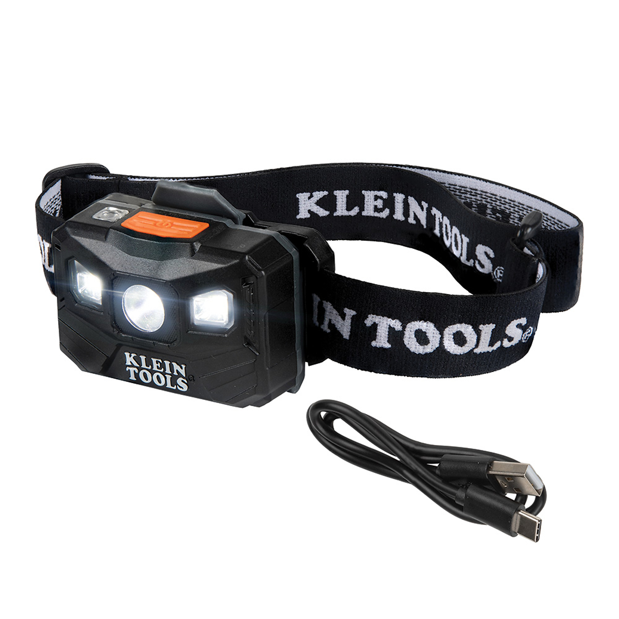 Klein Tools, Rechargeable Headlamp, Fabric Strap, 400 Lumens, Light Output 400 lumen, Light Bulb Type LED, Model 56048