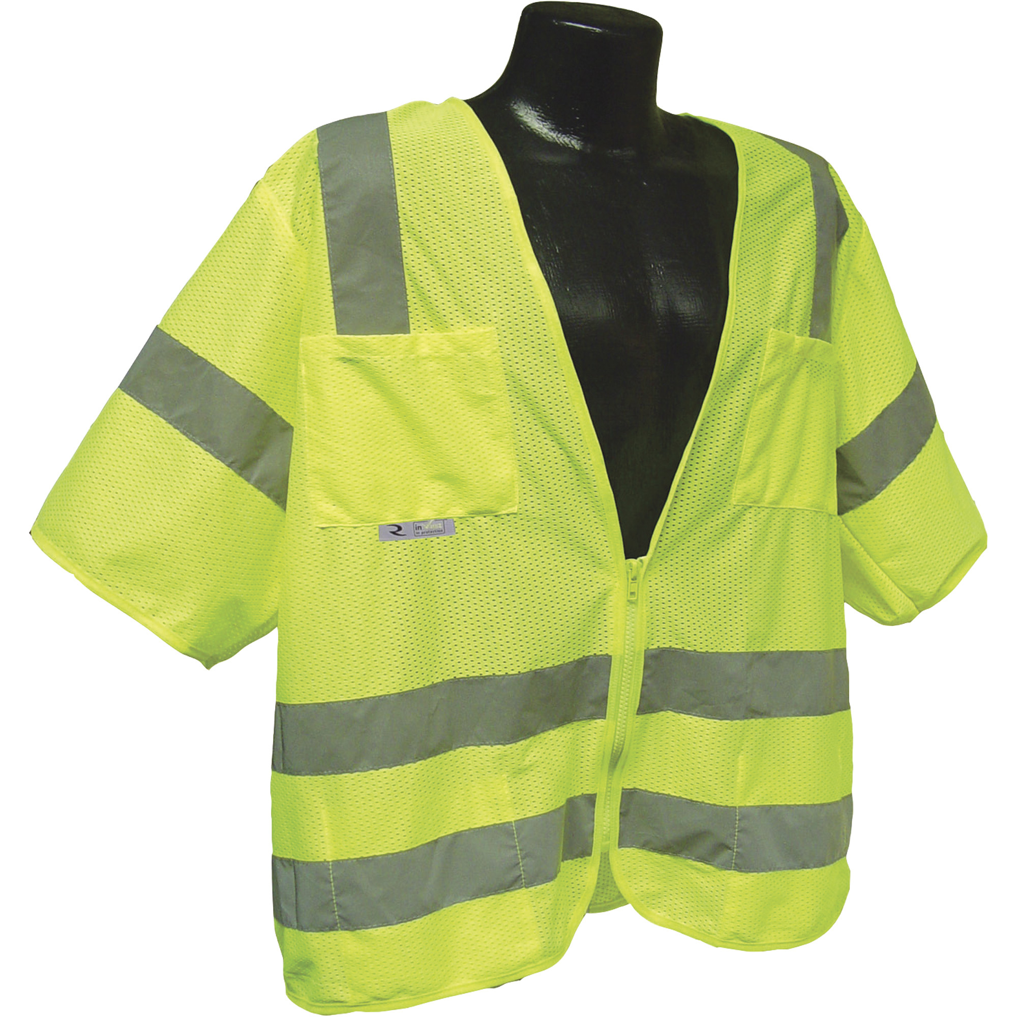 Radians Men's Class 3 High Visibility Short Sleeve Mesh Safety Vest â Lime, Large, Model SV83GM