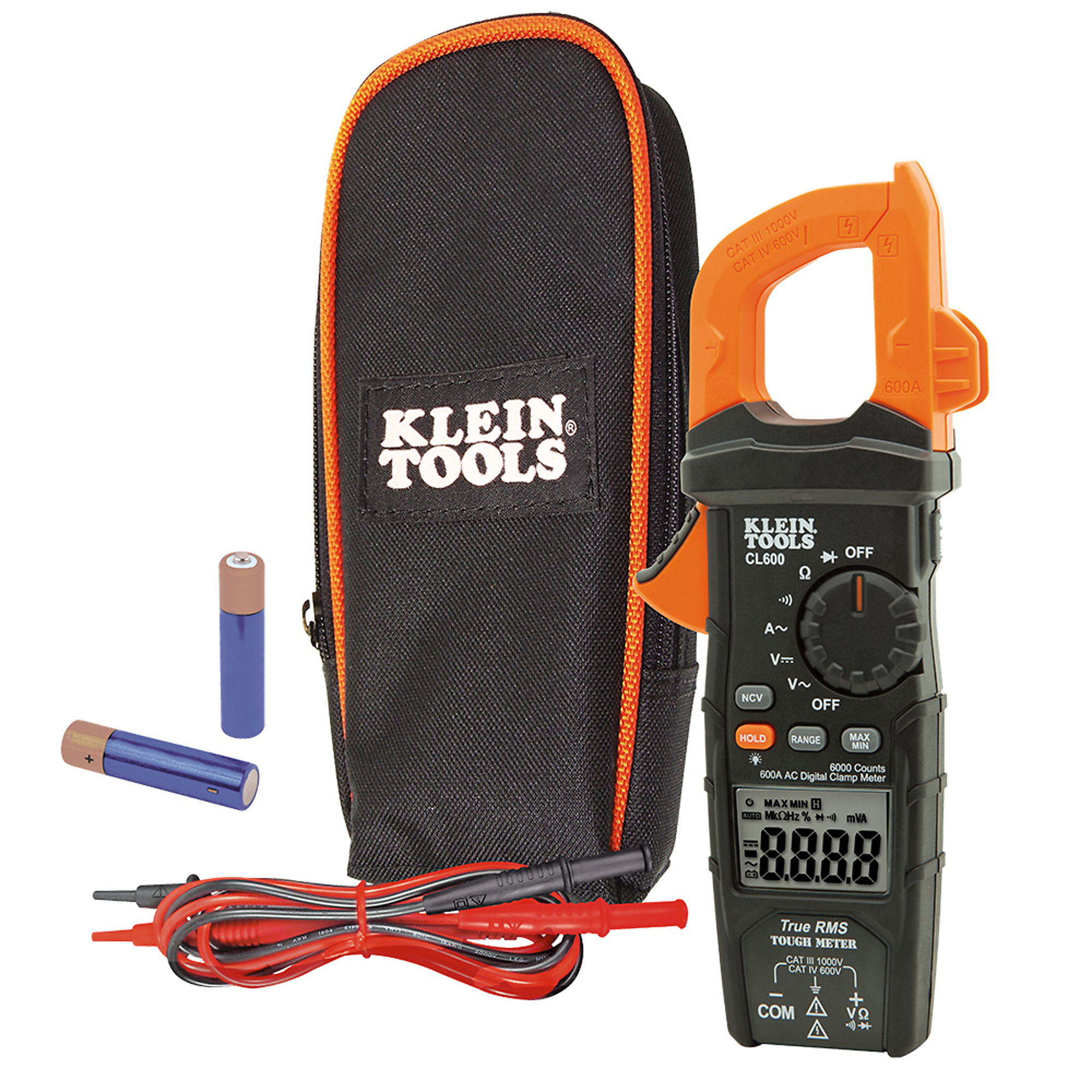 Klein Tools, Digital Clamp Meter AC Auto, 600A, Model CL600