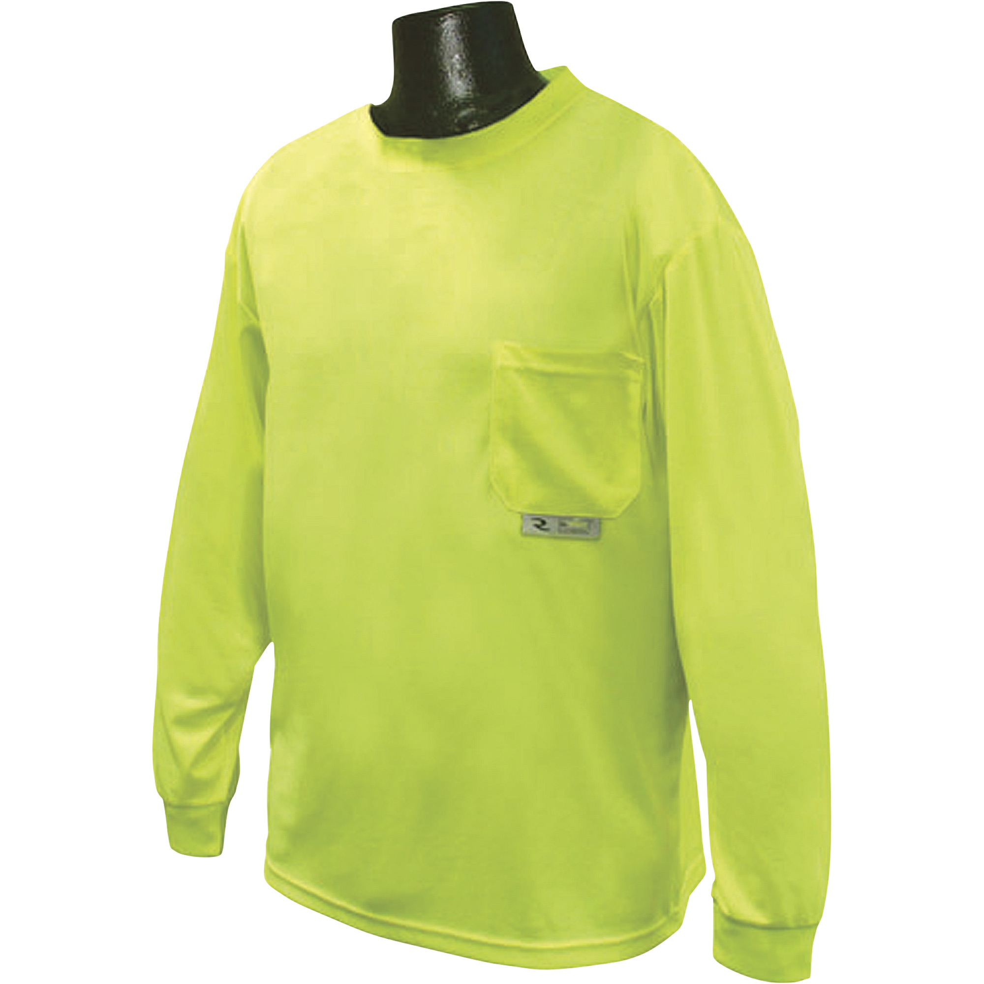 Radians RadWear Men's Non-Rated High Visibility Long Sleeve Safety T-Shirt with Max-Dri â Lime, Large, Model ST21-NPGS