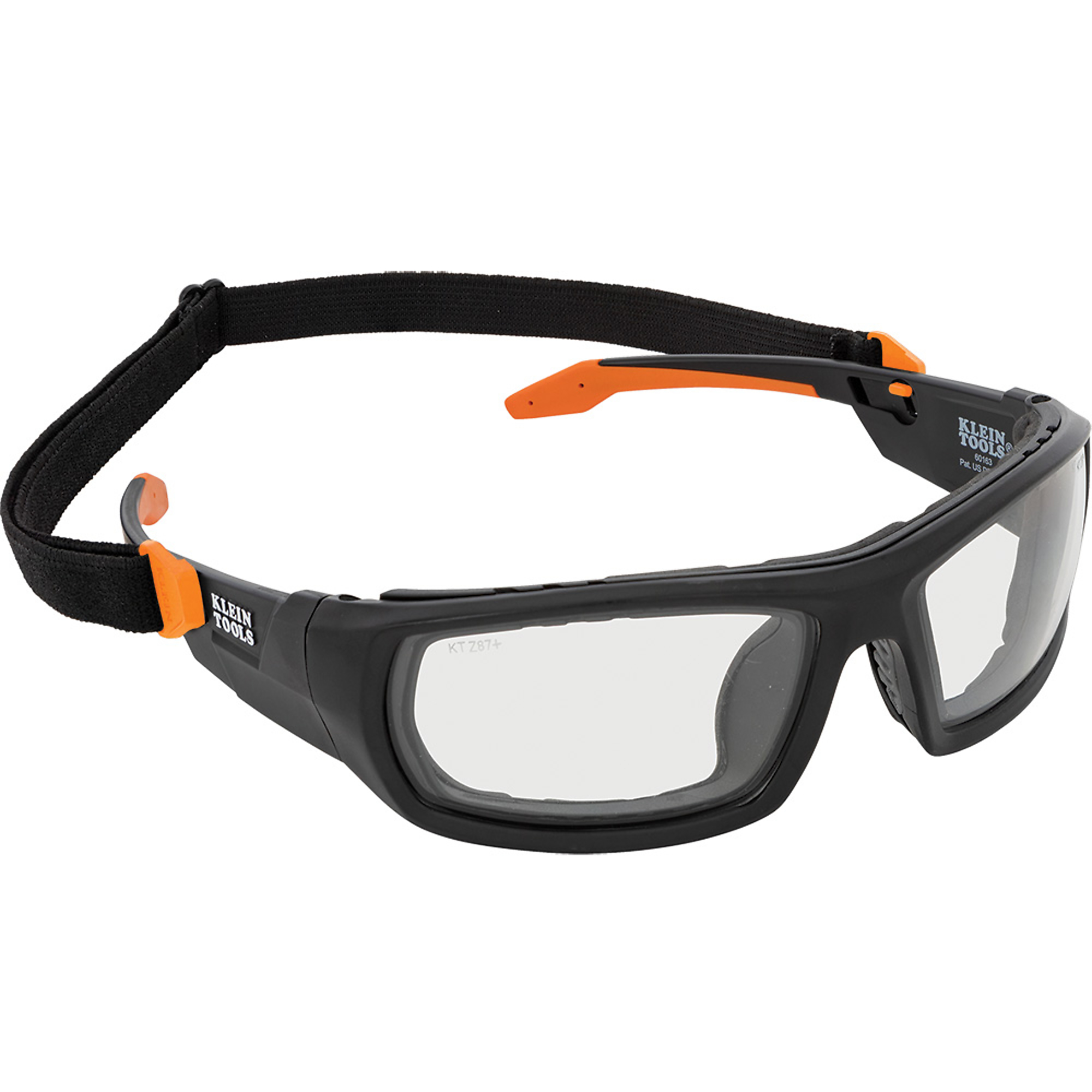 Klein Tools, Pro Gasket Safety Glasses, Clear, Frame Color Black, Lens Color Clear, ANSI Z87 Compliant, Model 60470