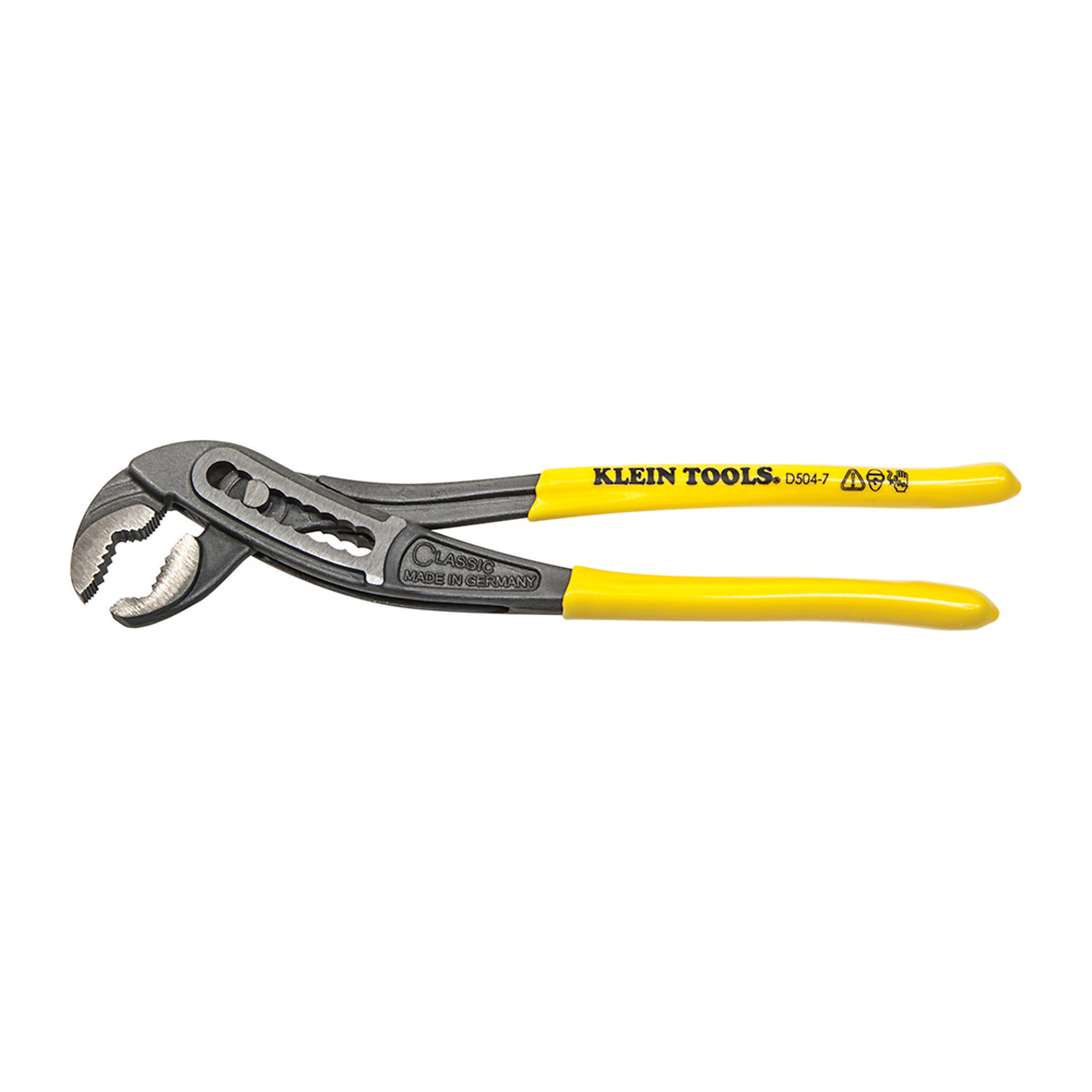 Klein Tools Klaw , 7Inch Classic Klaw Pump Pliers, Pieces (qty.) 1 Material Steel, Jaw Capacity 1.38 in, Model D504-7