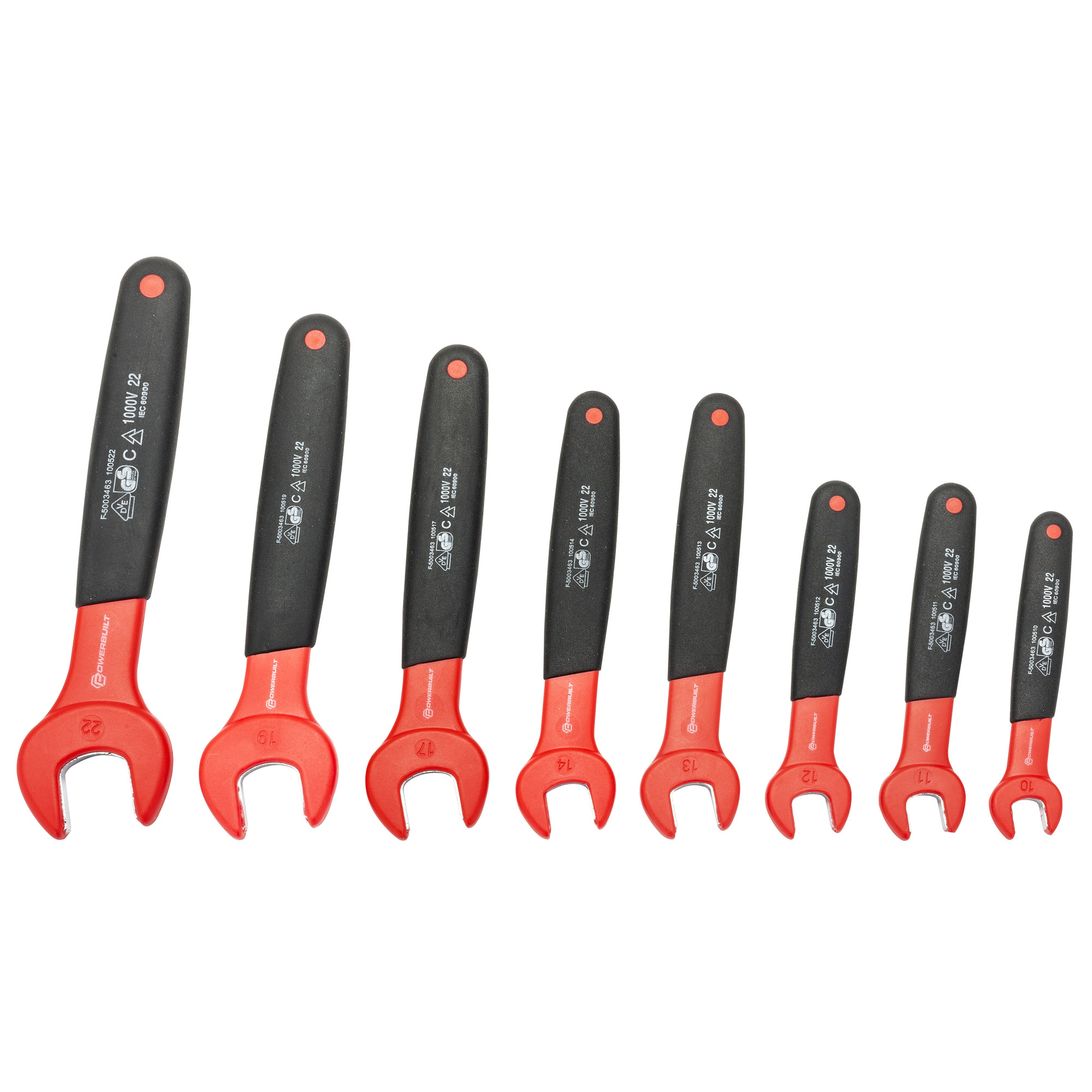 Powerbuilt, 8 Piece Insulated VDE Open End Wrench Set (Metric), Pieces (qty.) 8 Model 642959