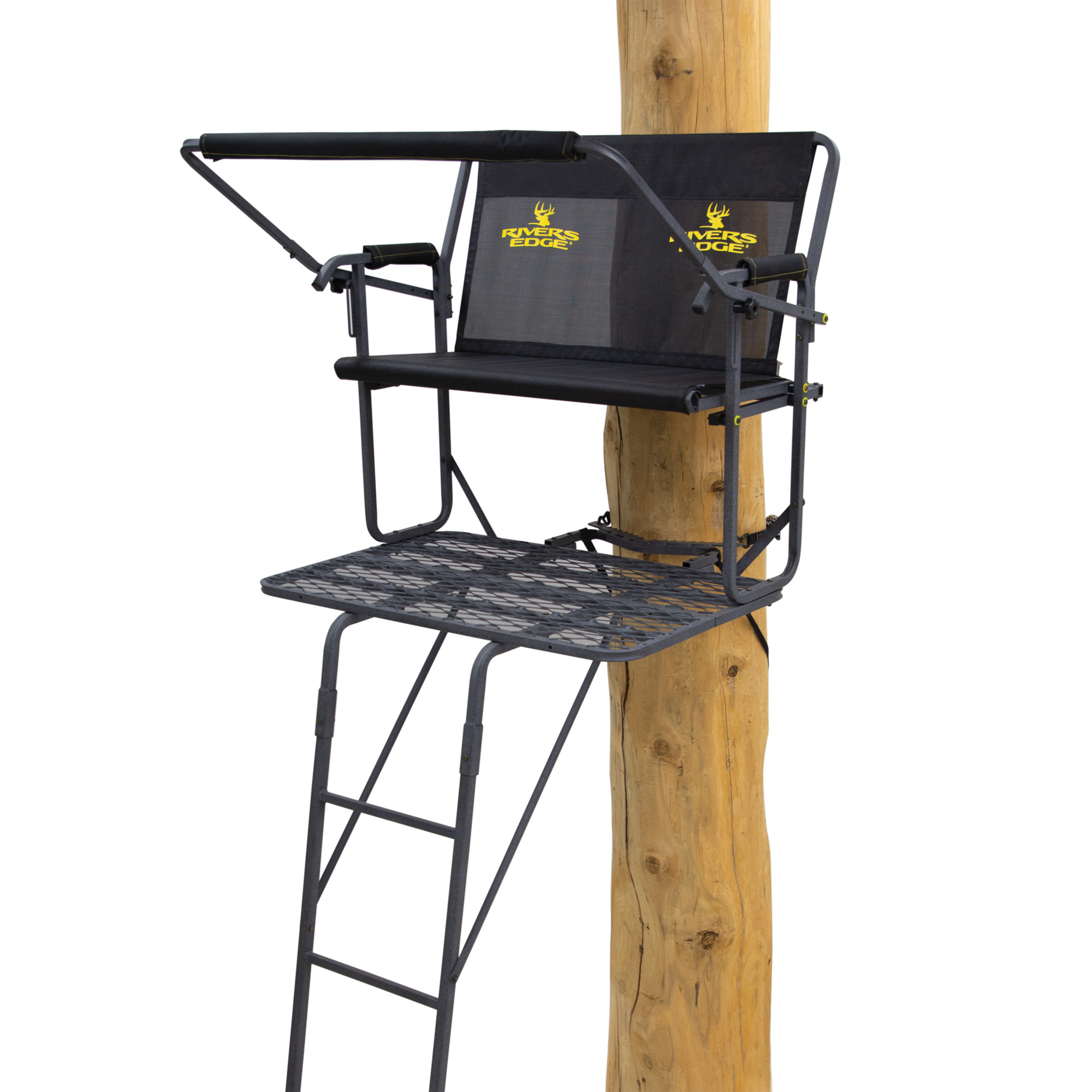 Rivers Edge, TwoPlex 2-Man Ladder Stand, 17â1â Height, Color Black, Material Steel, Model RE665